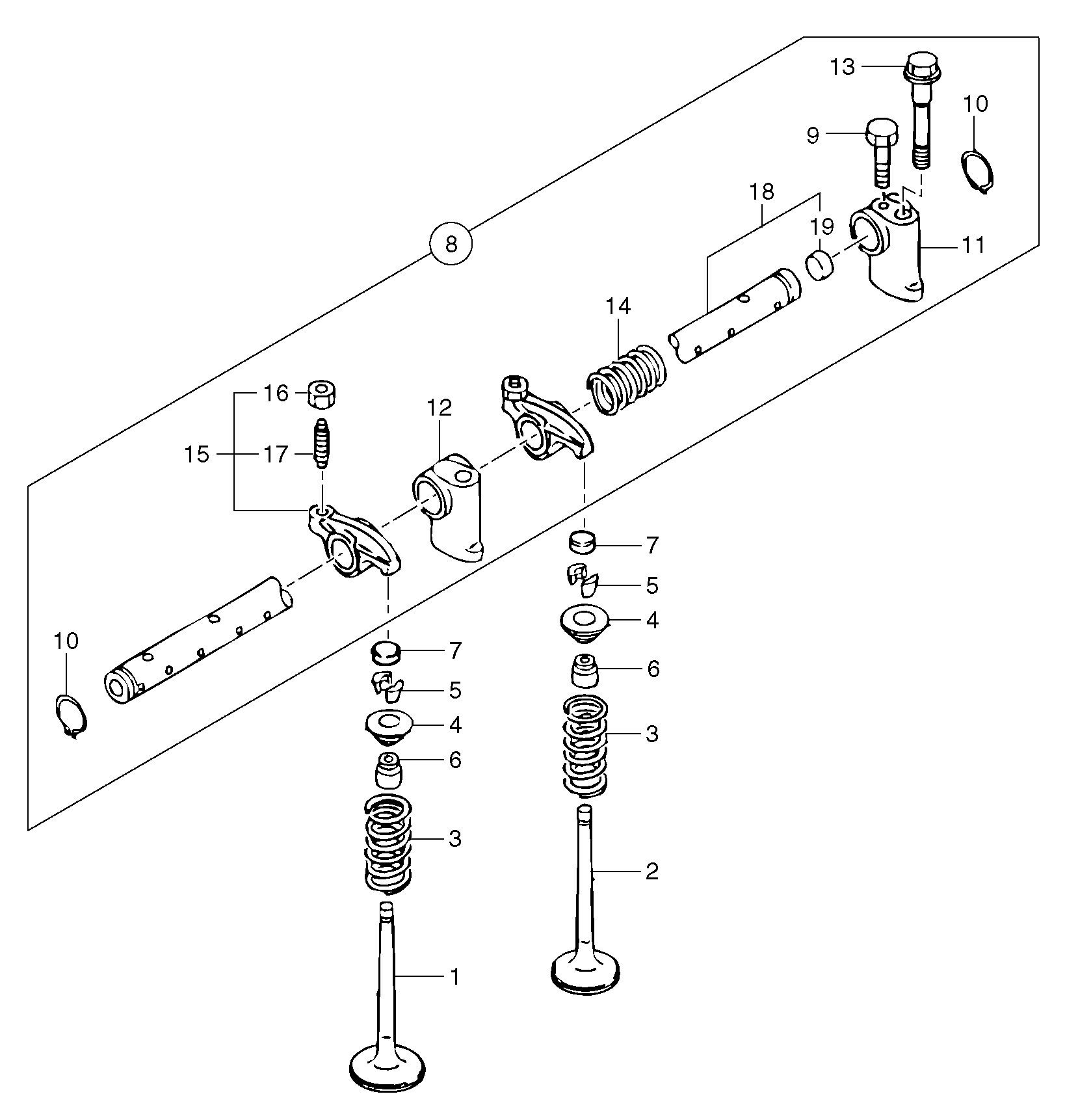 Rocker arm shaft — volvo parts diagram