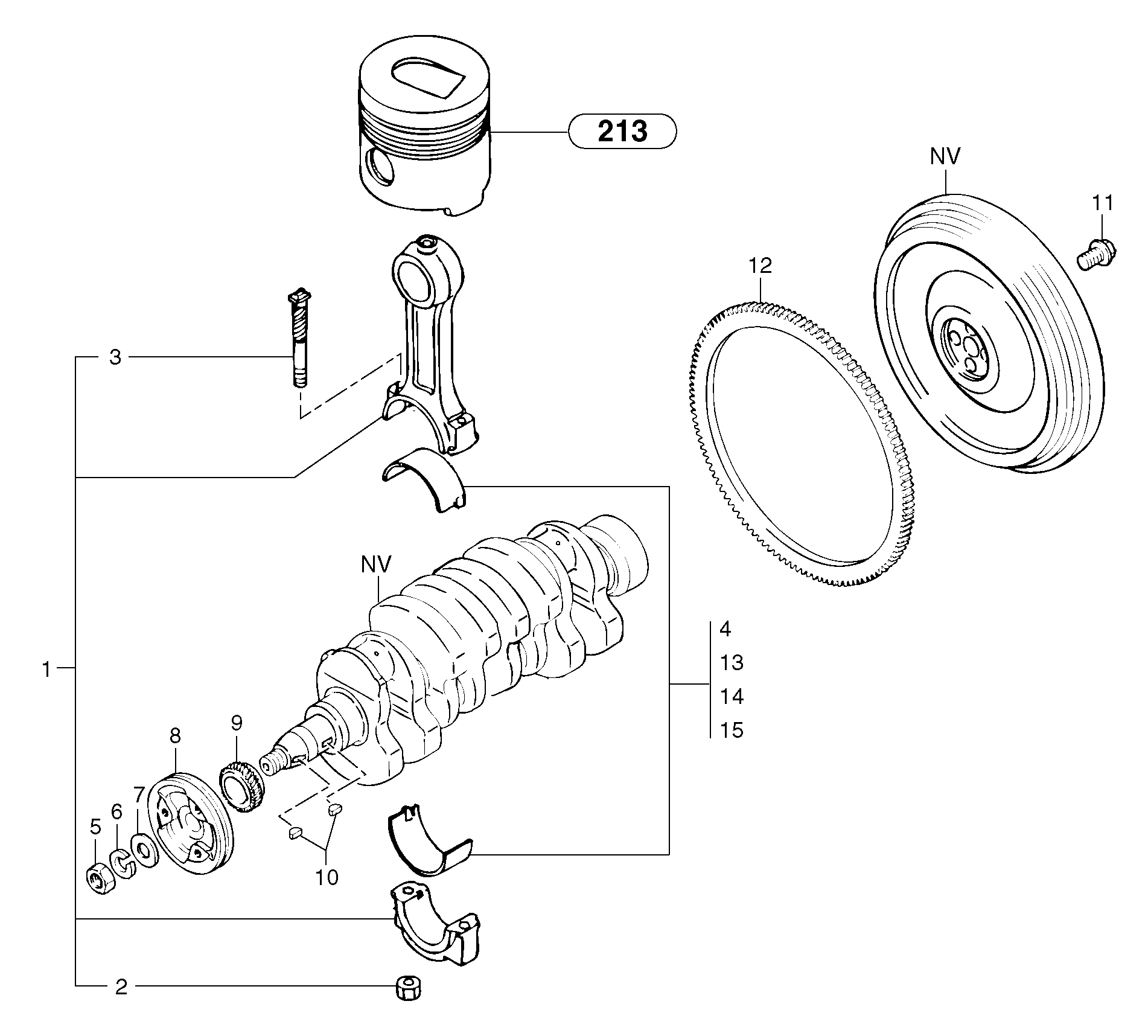 Connecting rods — volvo parts diagram