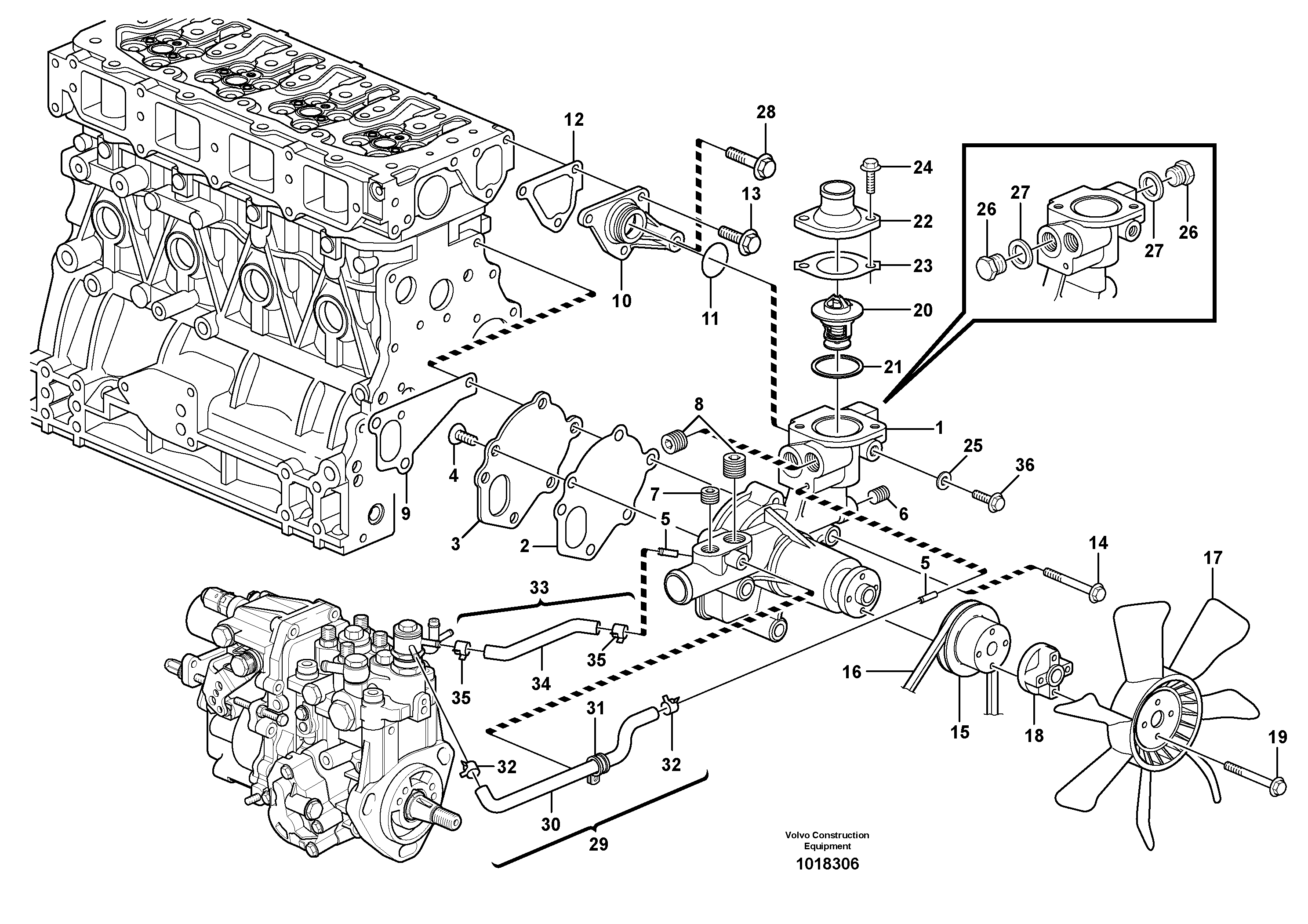 Water pump — volvo parts diagram