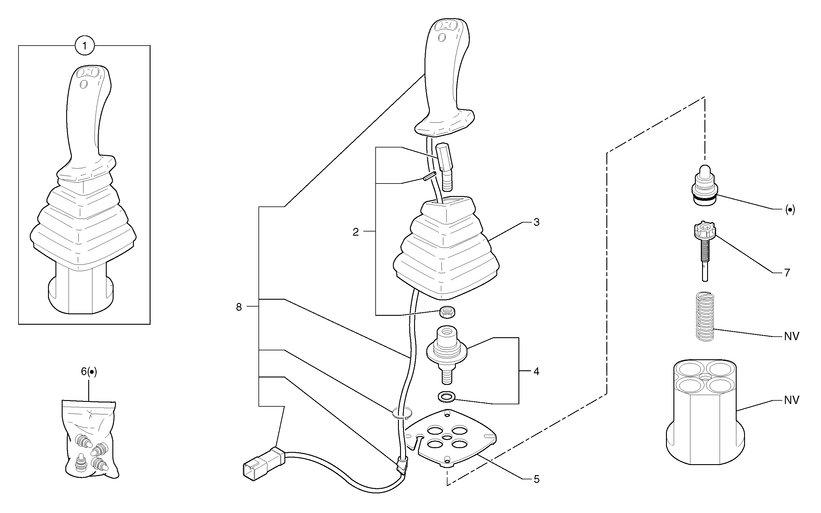 Control lever : dipper arm / slewing ( left )  LH — volvo parts diagram