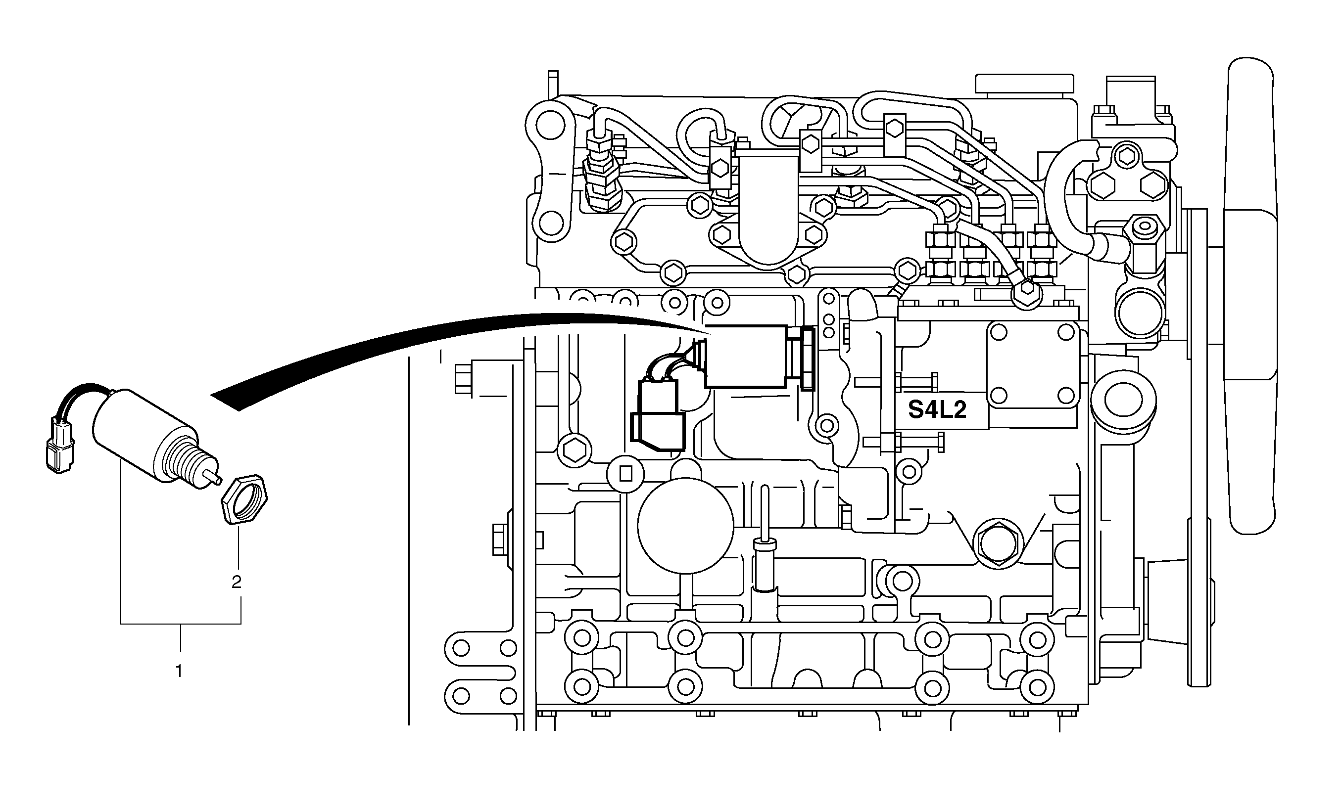 Engine stop electromagnet — volvo parts diagram
