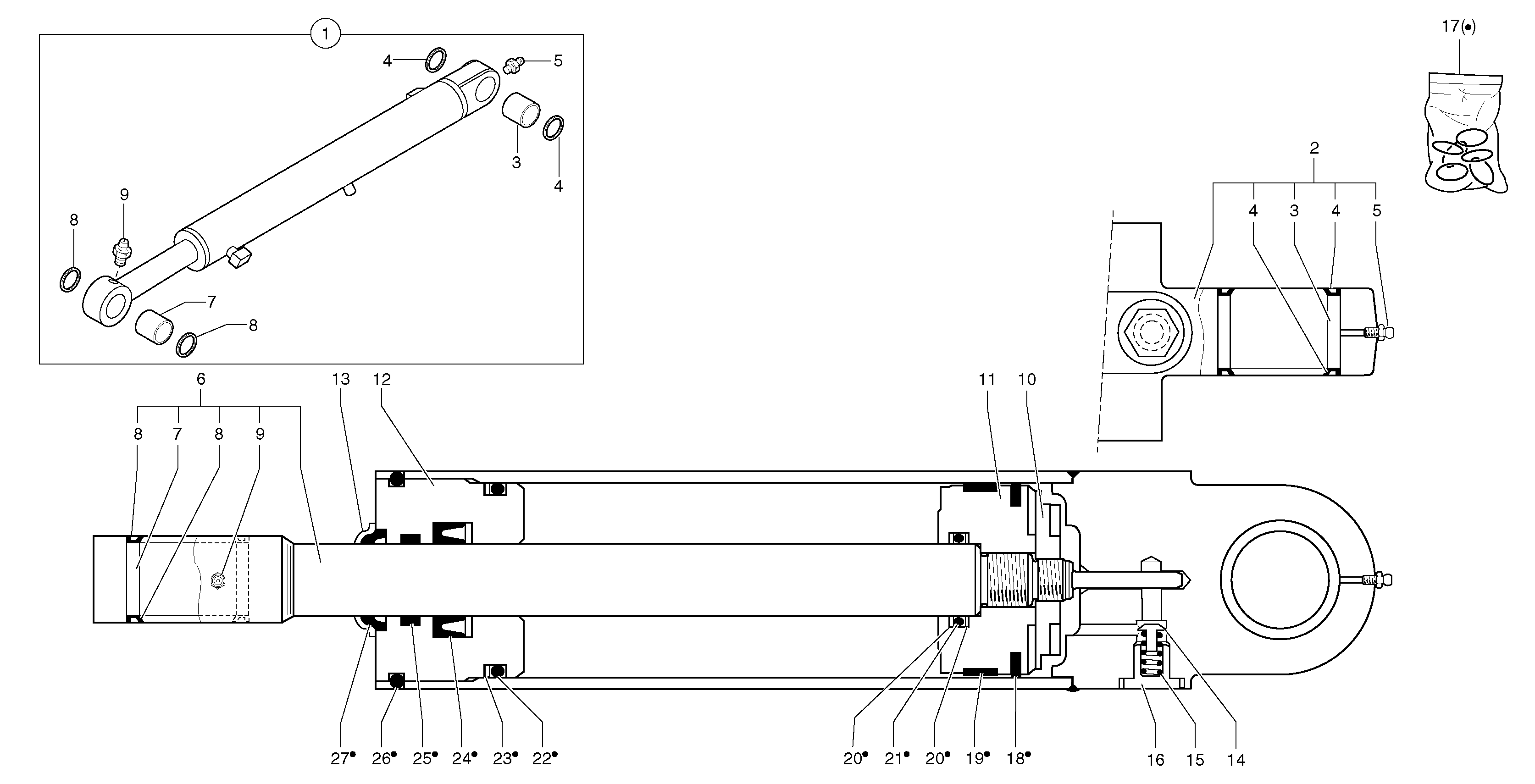 Dipper arm cylinder — volvo parts diagram