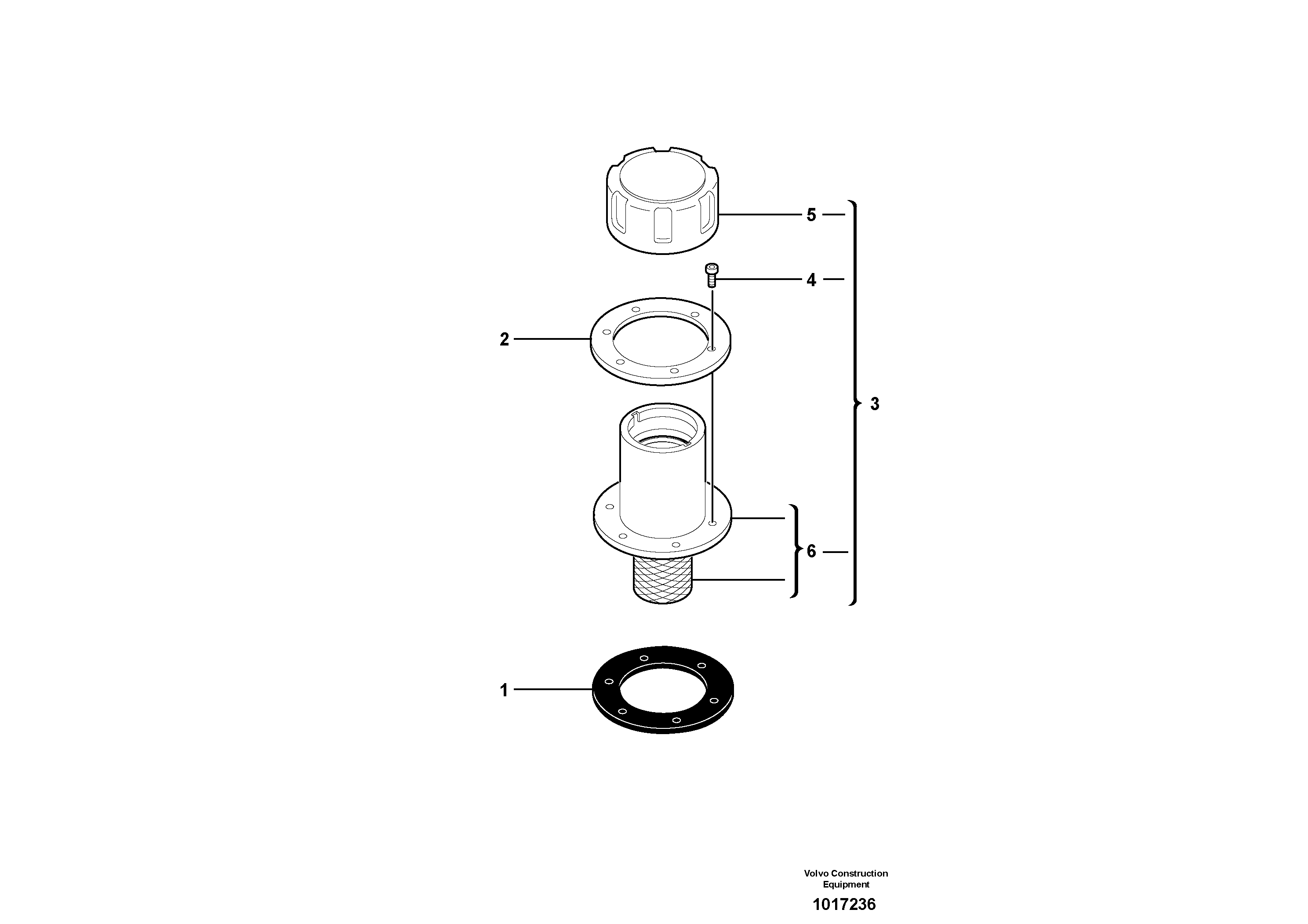 Lubrication oil filler and breather — volvo parts diagram