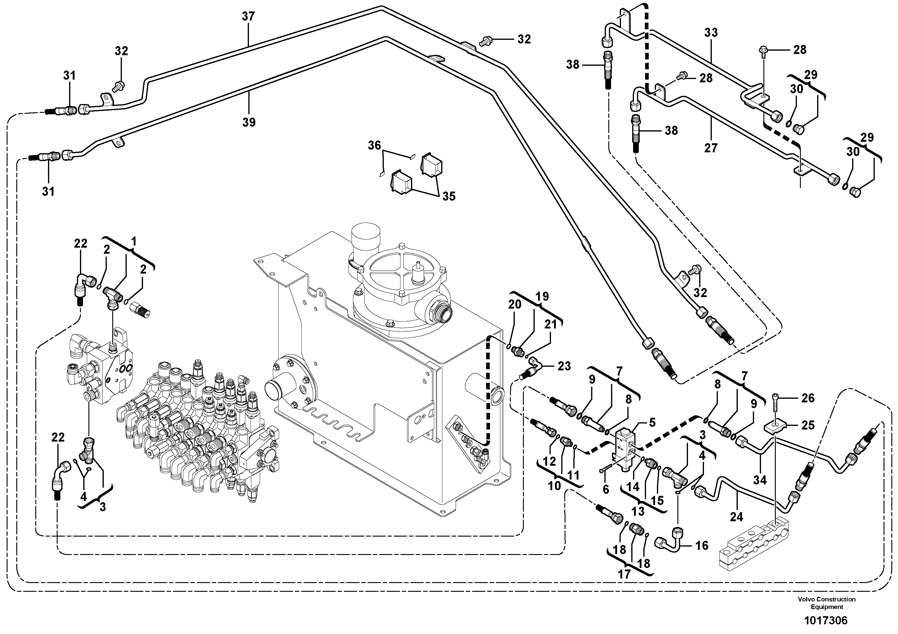 Hyd. circuit (quickfit/double-acting) — volvo parts diagram