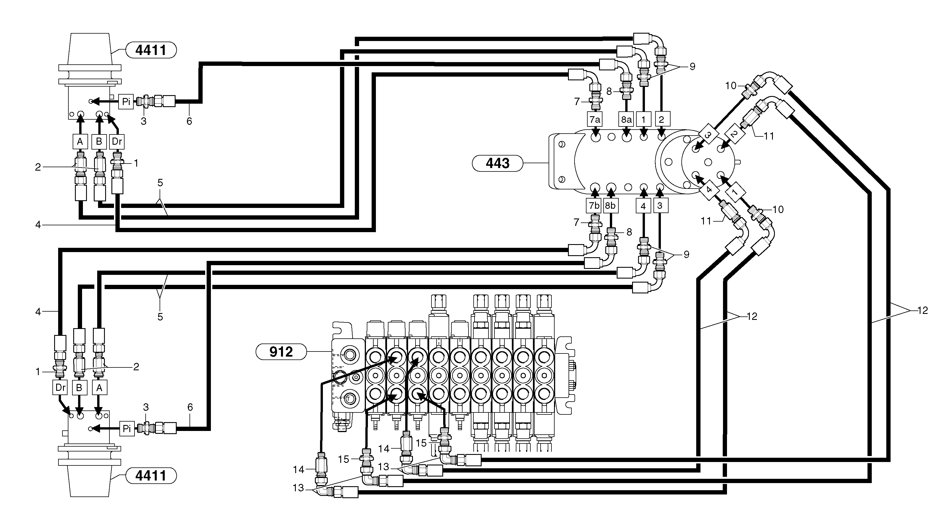 Hydr. circuit. ( travelling ) — volvo parts diagram