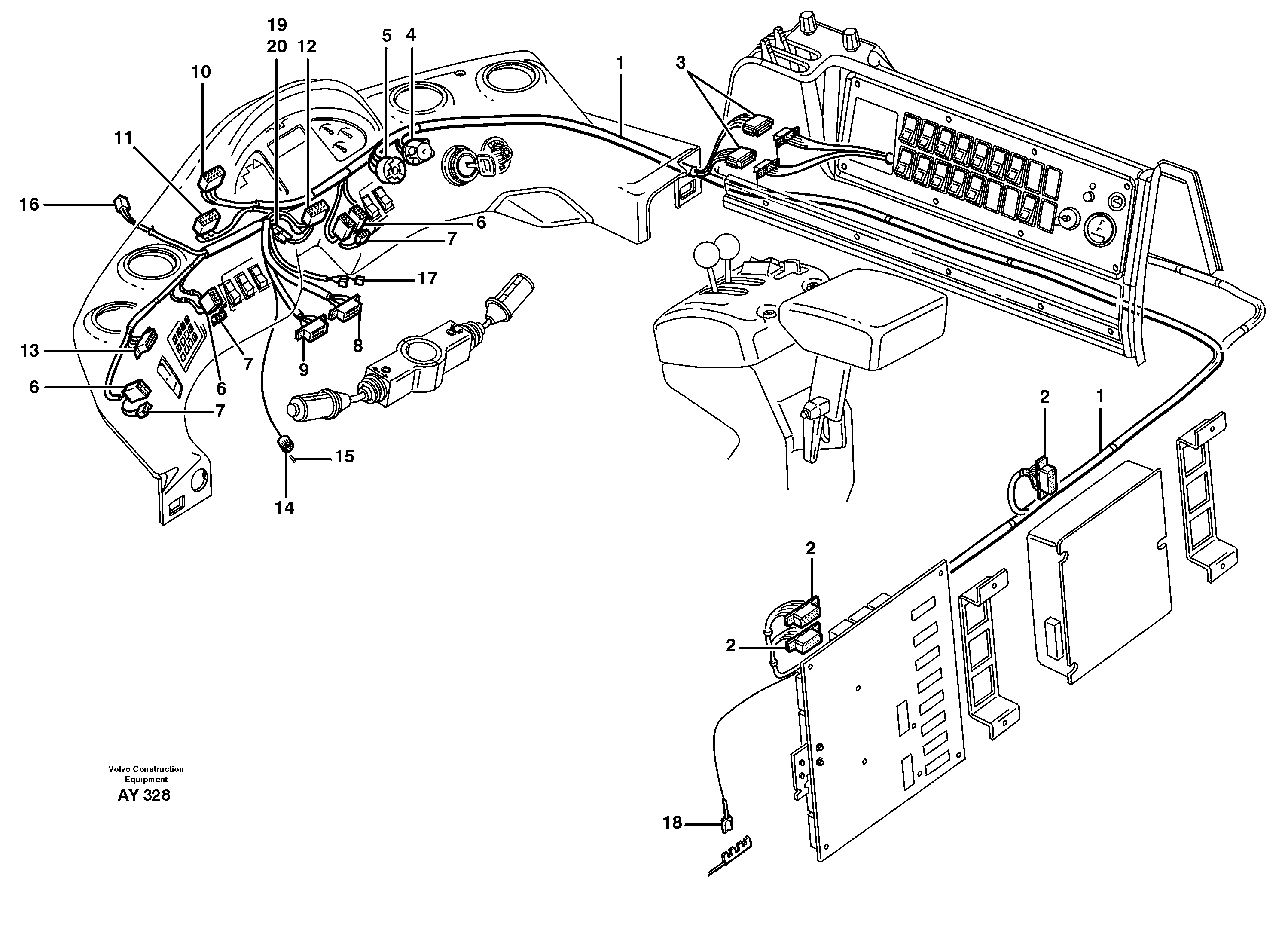 Cable harness, panel — volvo parts diagram