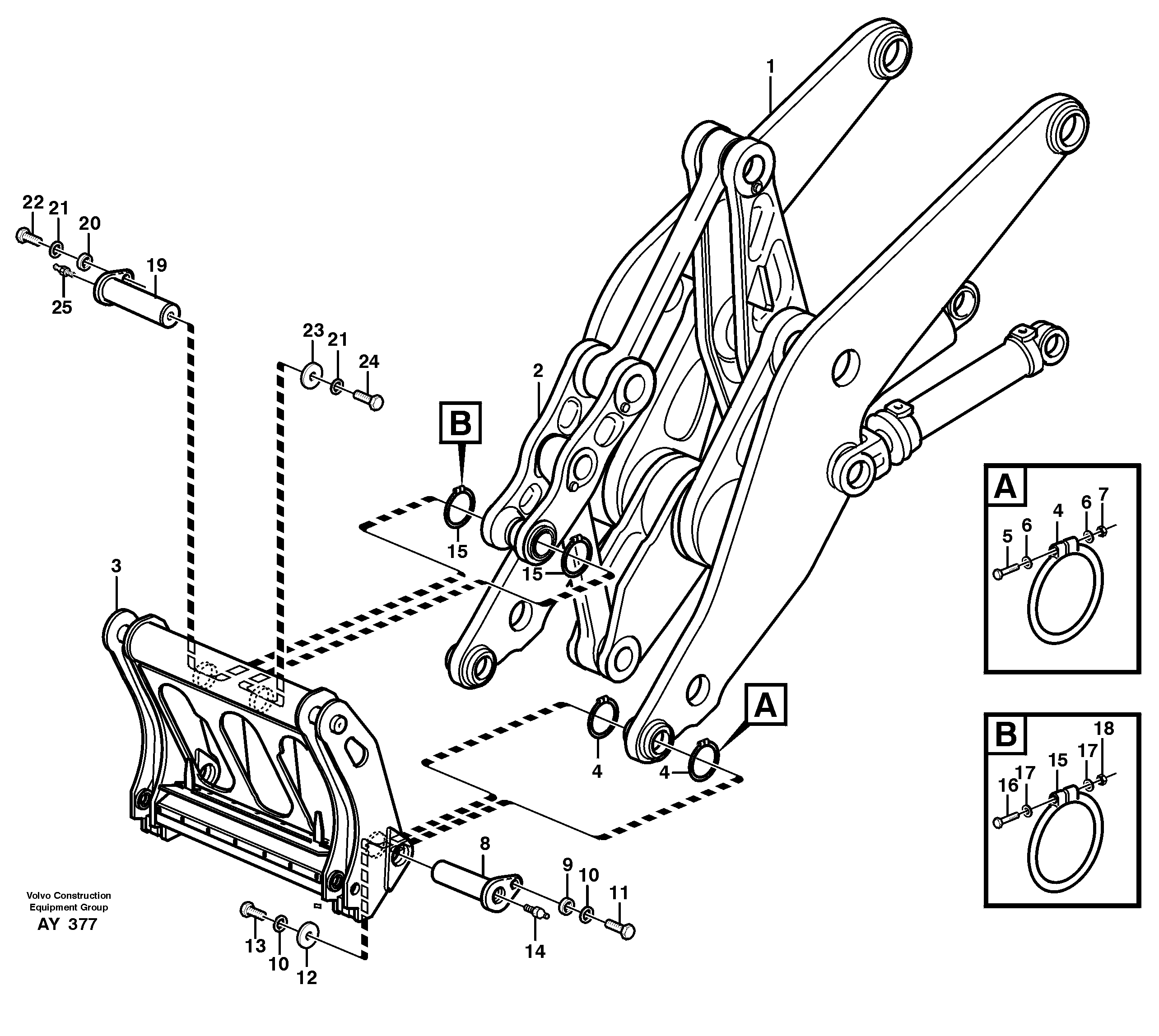 Assemble attachment bracket. — volvo parts diagram