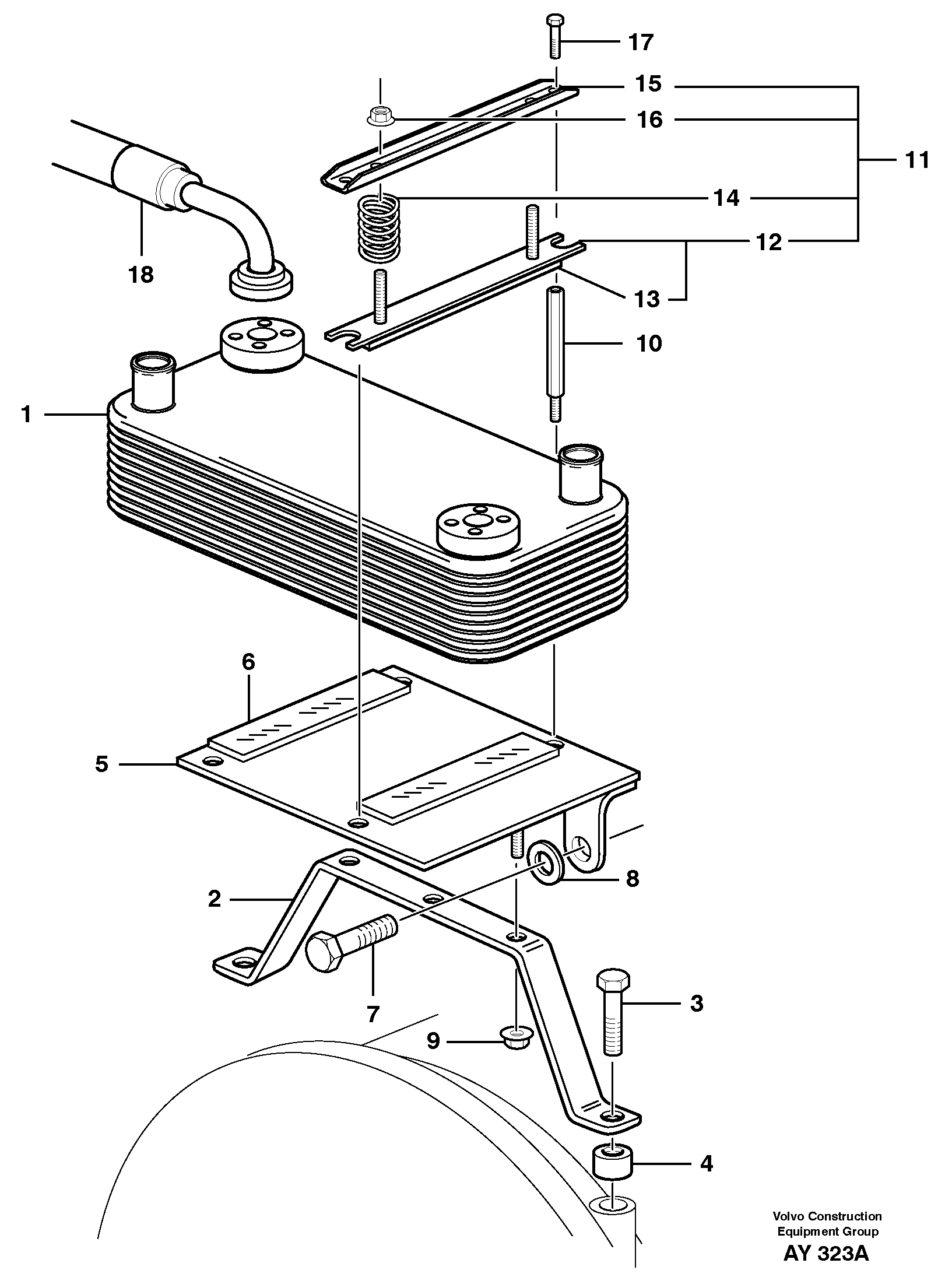Oil cooler — volvo parts diagram