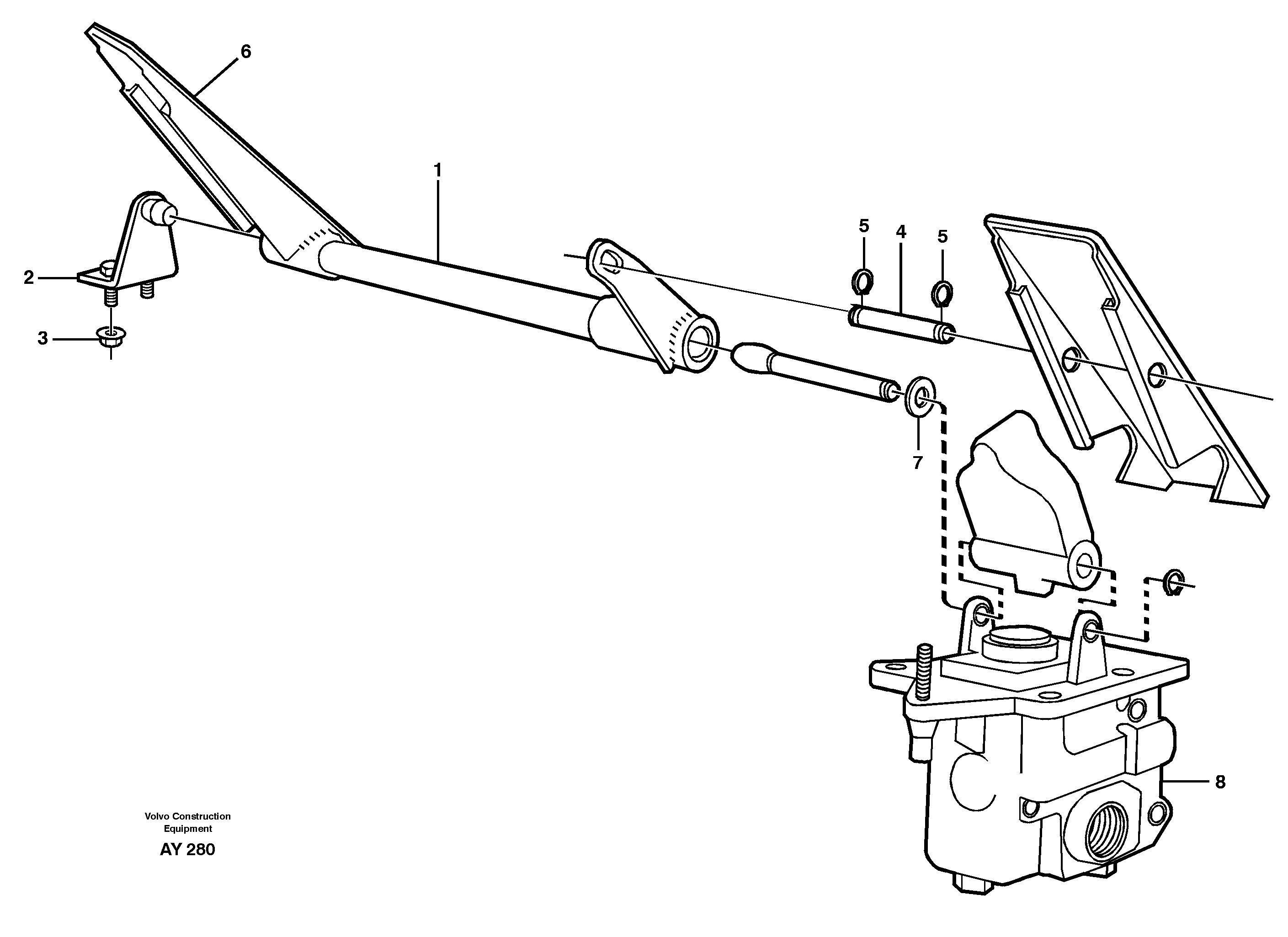 Dual brake pedals 93773 — volvo parts diagram