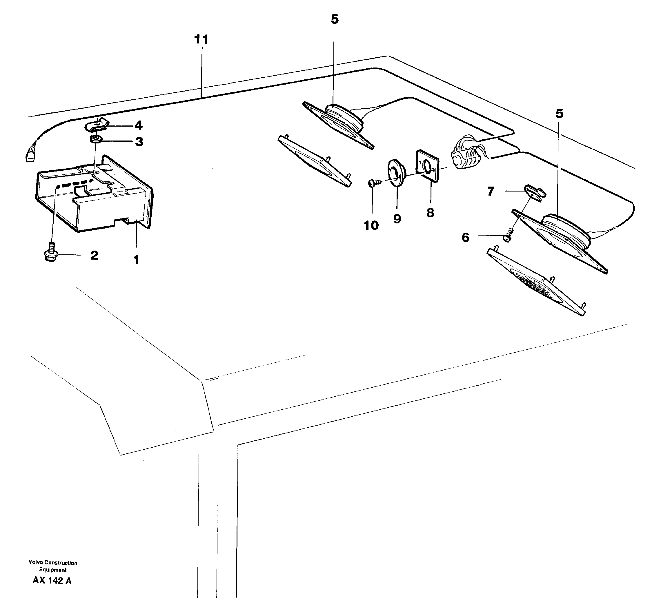 Radio bracket 91936 — volvo parts diagram