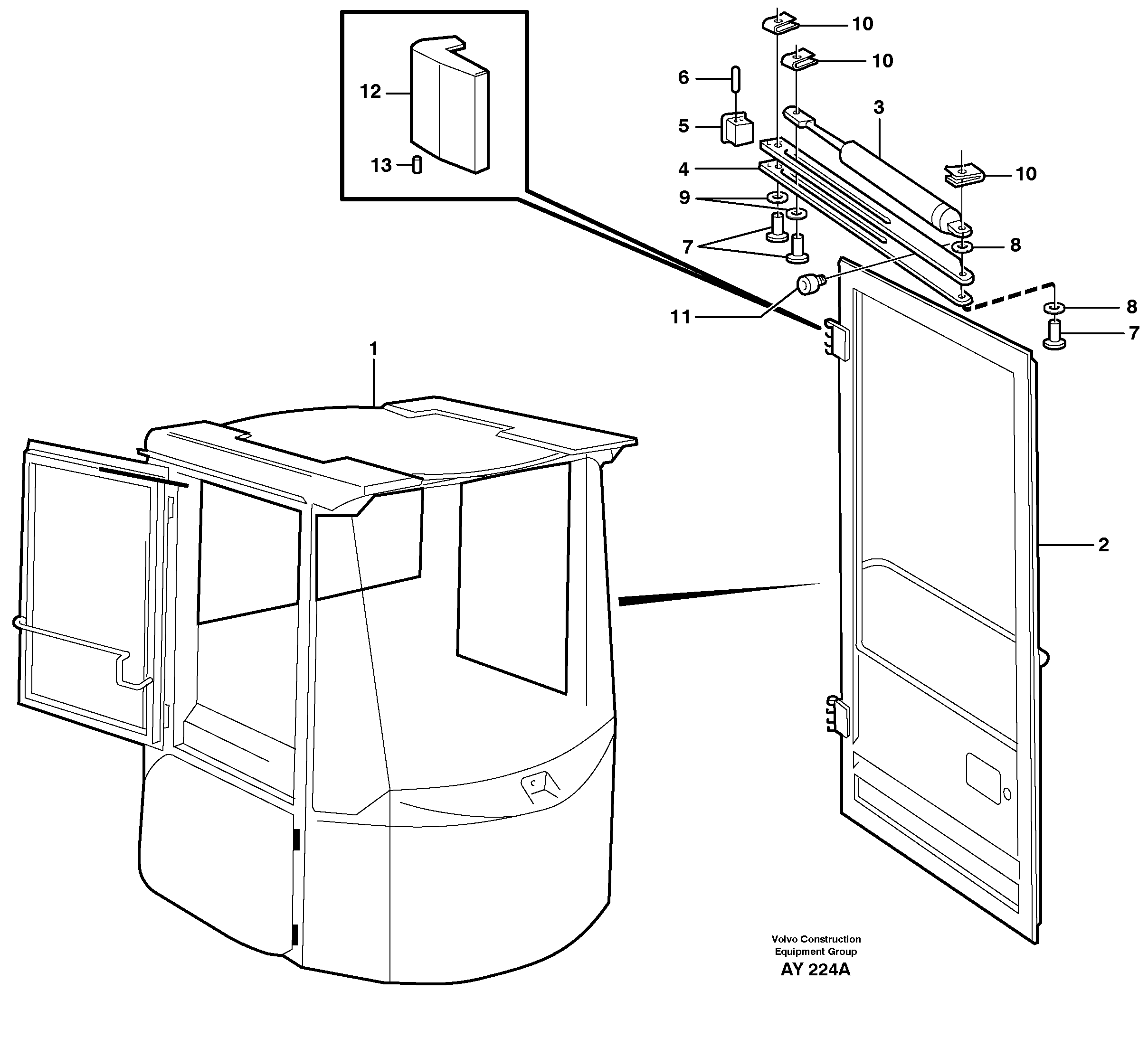 Door with fitting parts — volvo parts diagram