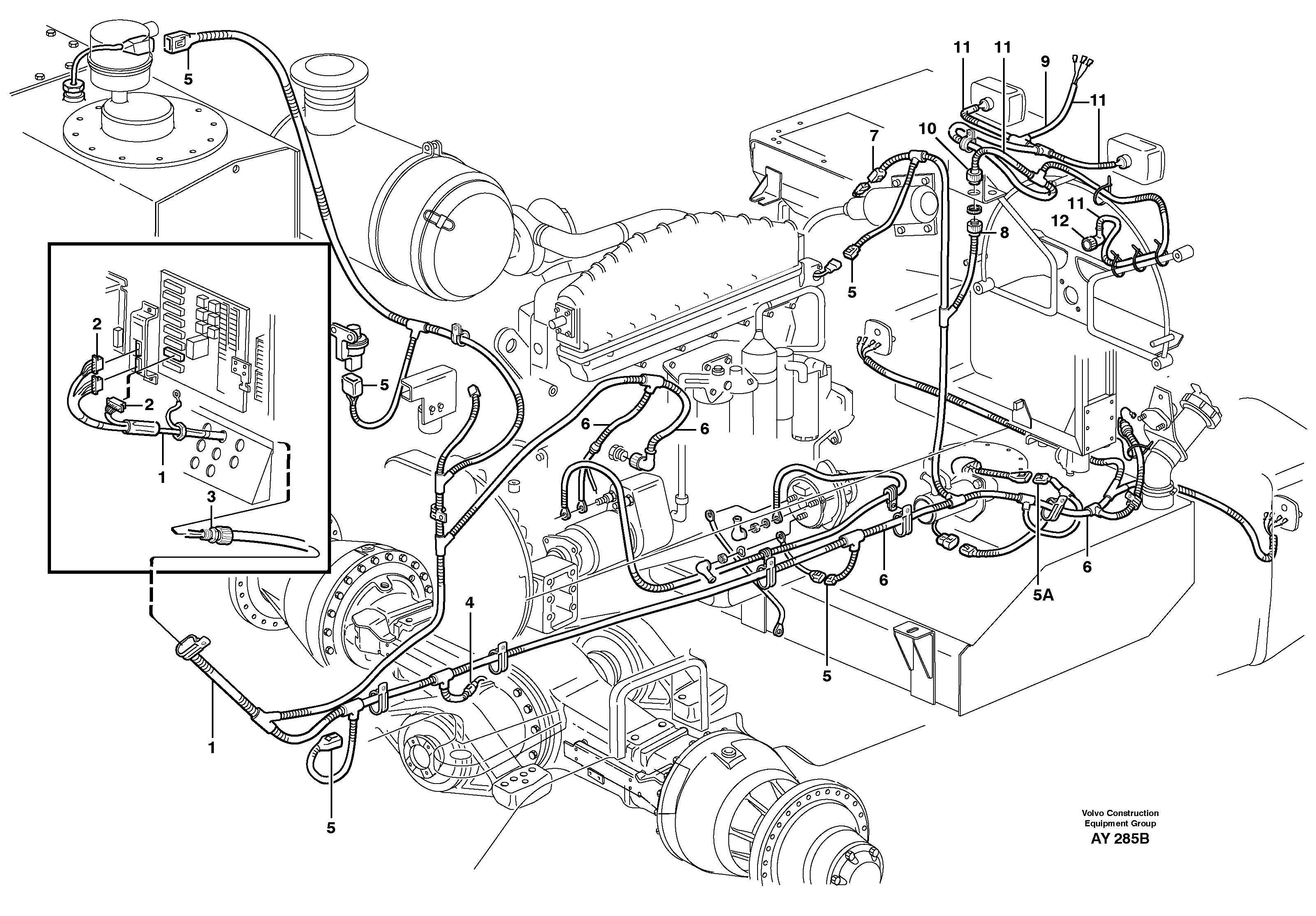 Cable harnesses, rear — volvo parts diagram