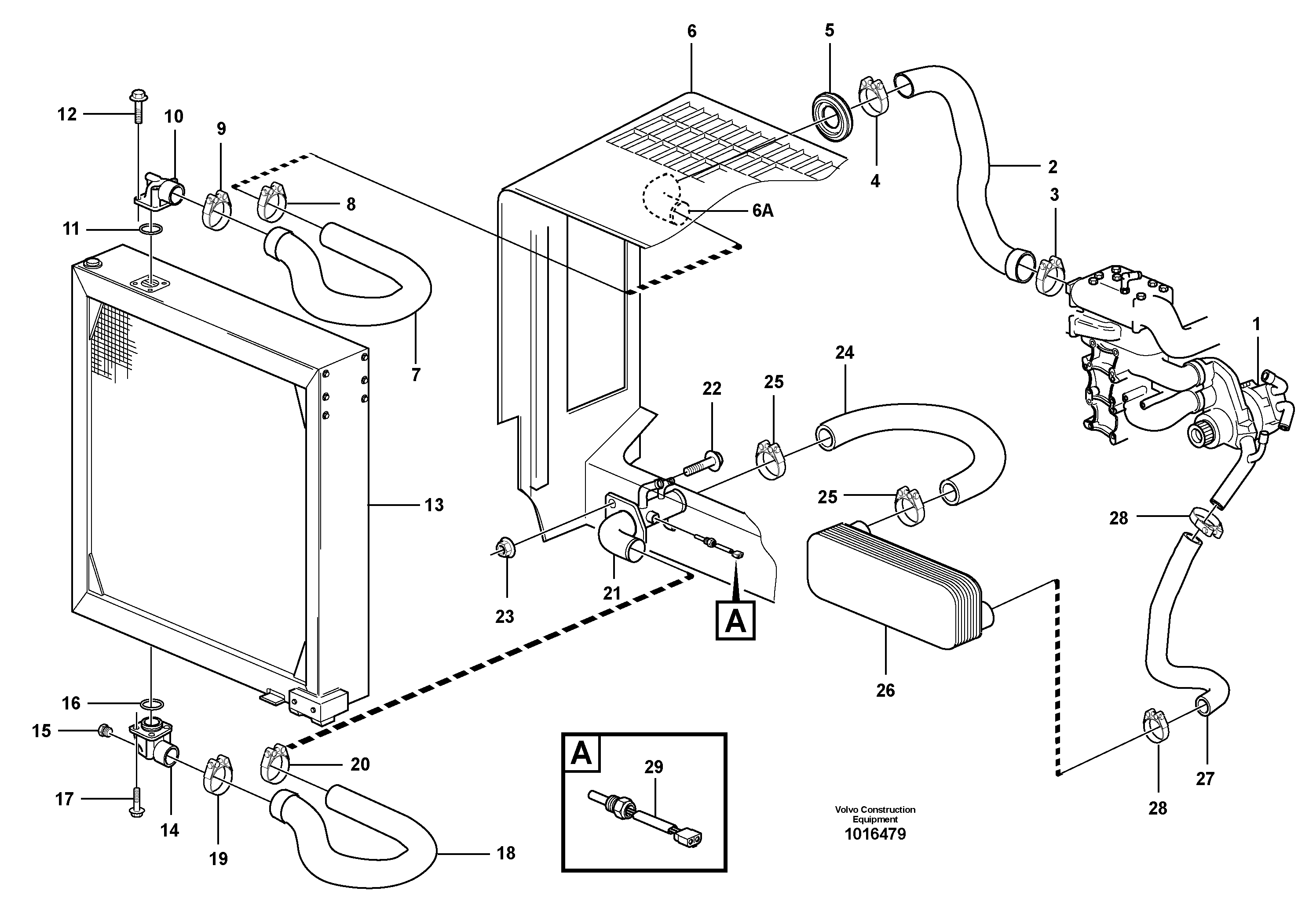 Cooling system — volvo parts diagram