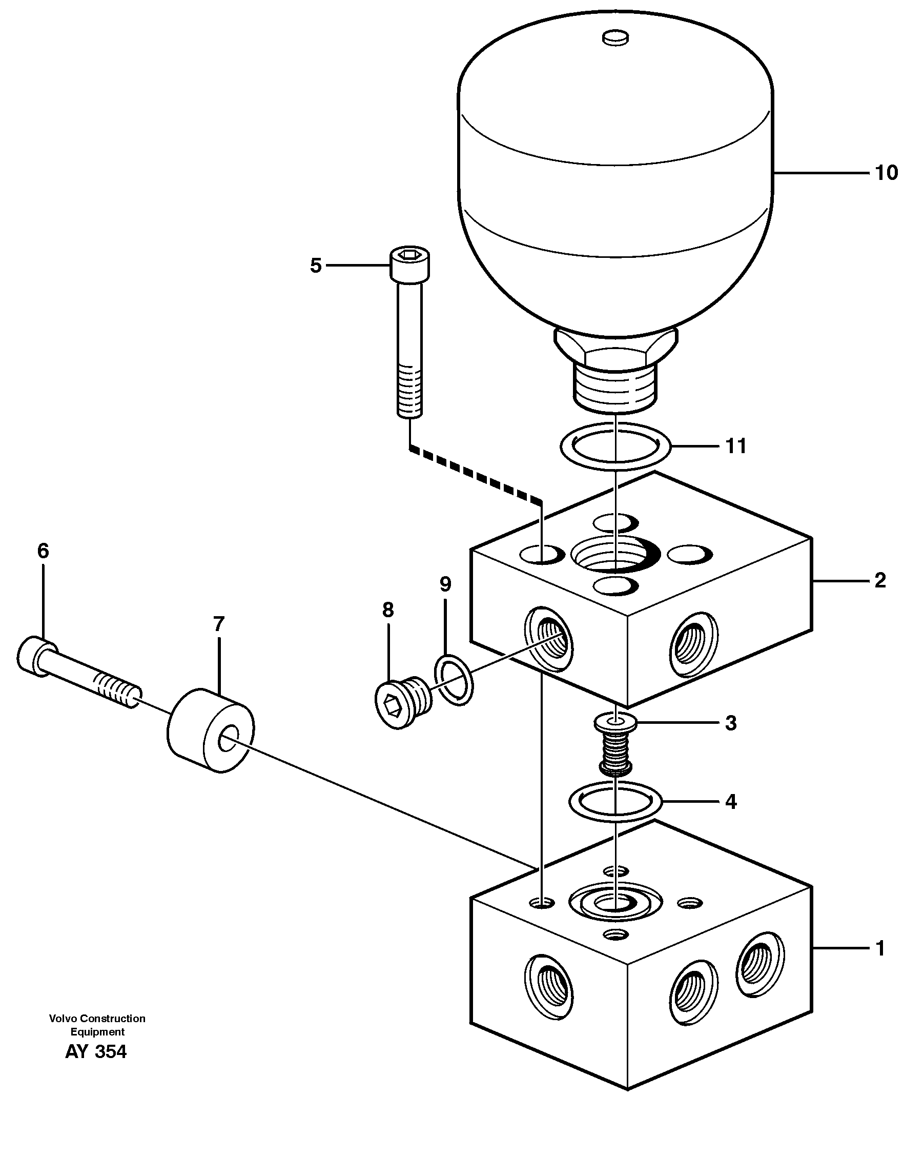 Servo - hydraulic, Connecting block — volvo parts diagram