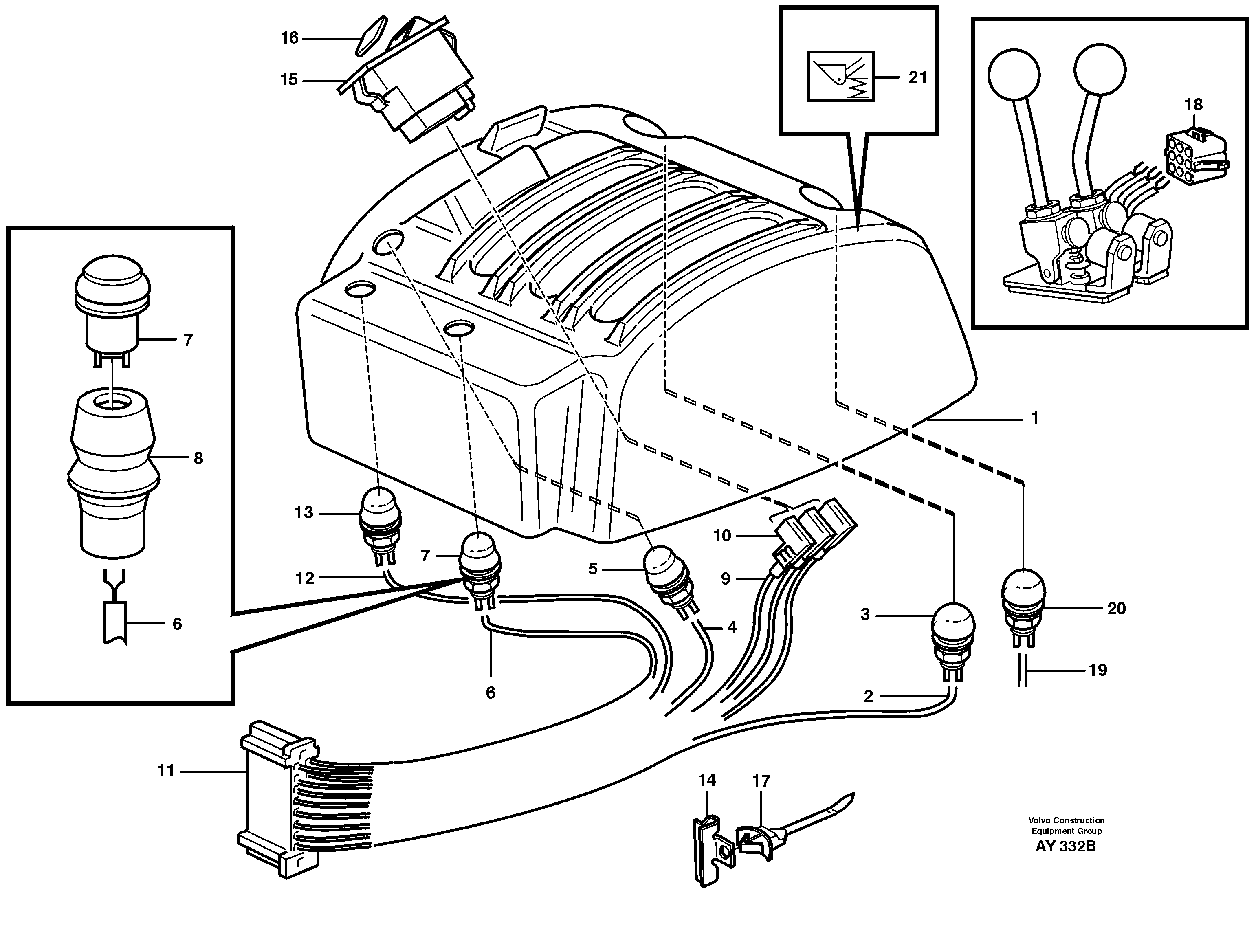 Cable harnesses, servo valve. — volvo parts diagram