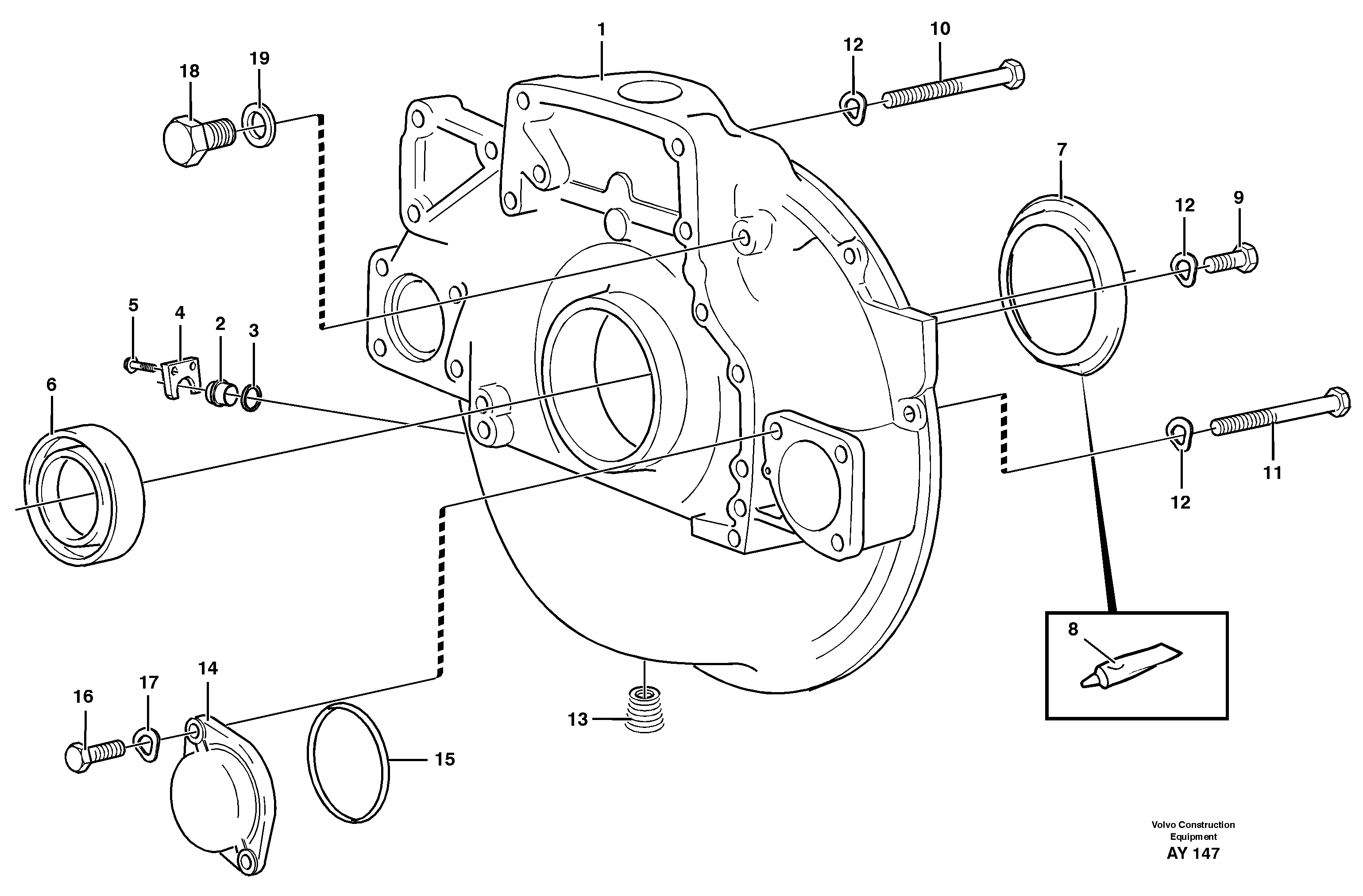 Flywheel housing — volvo parts diagram