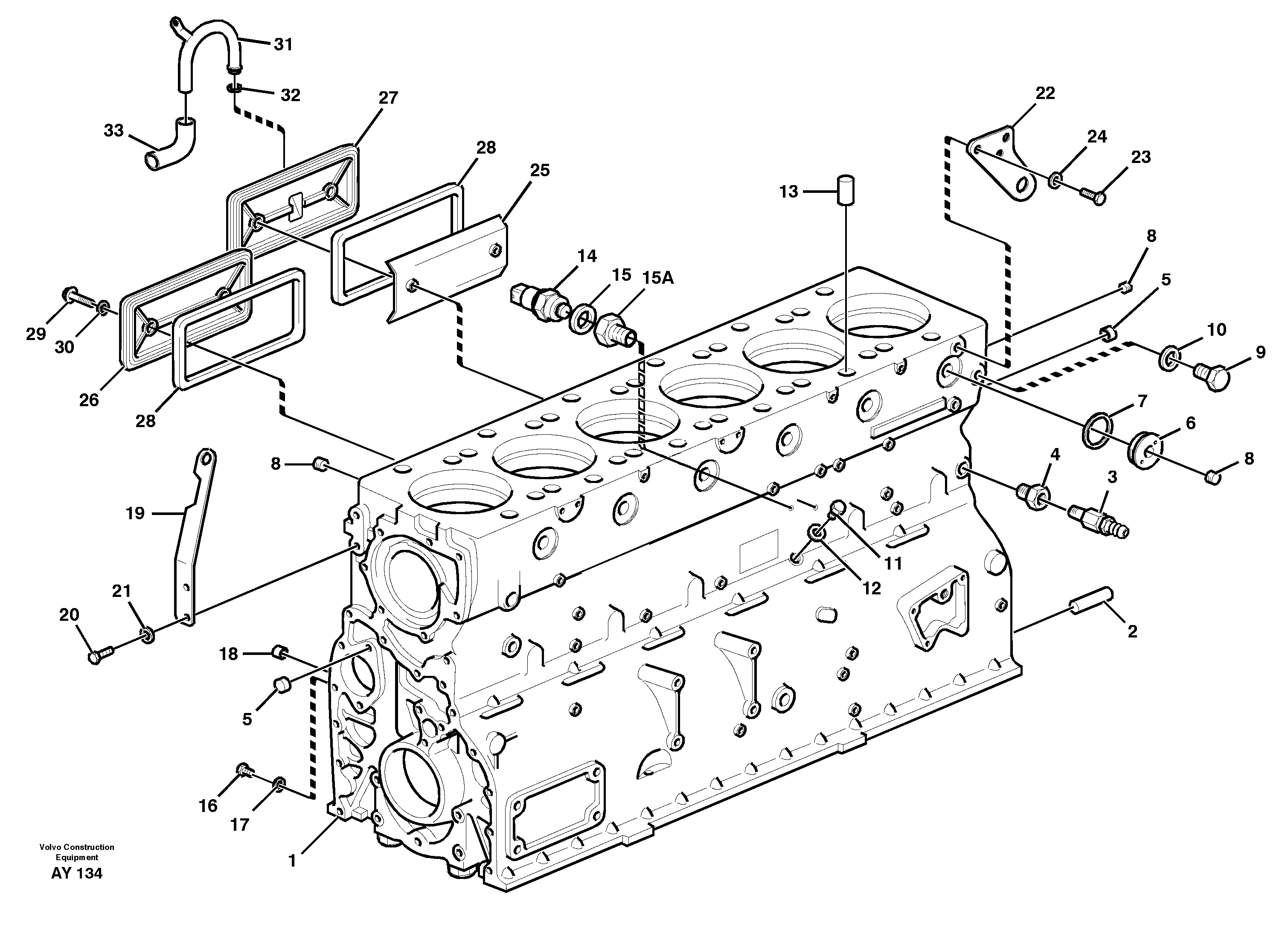 Cylinder block — volvo parts diagram