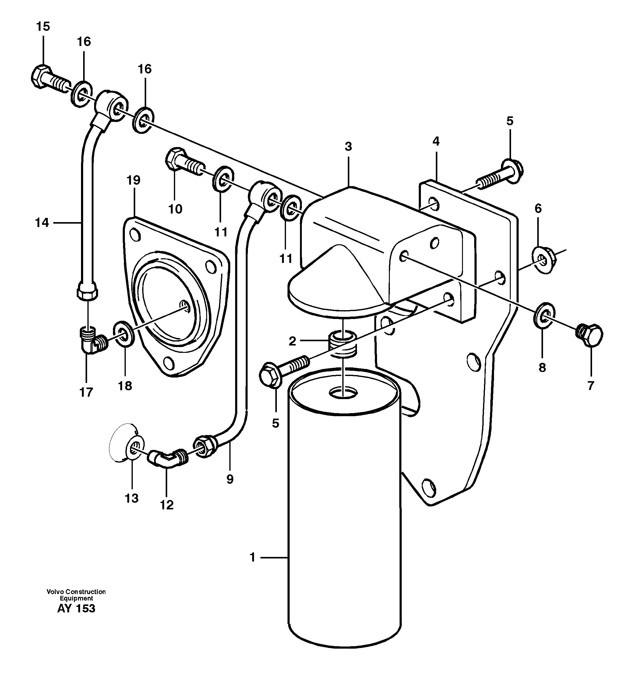 Oil filter (by pass) — volvo parts diagram