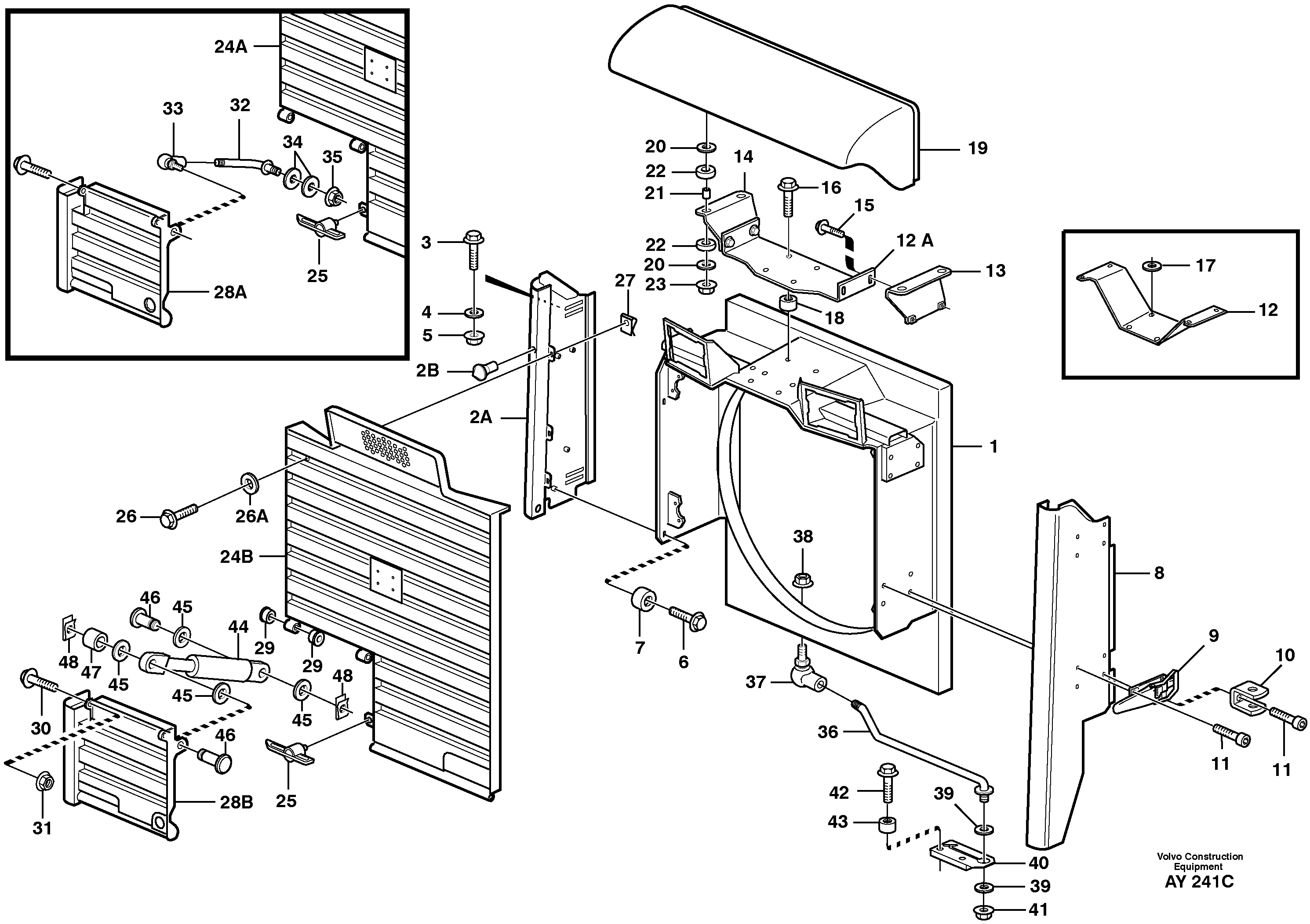 Radiator casing, grille. — volvo parts diagram