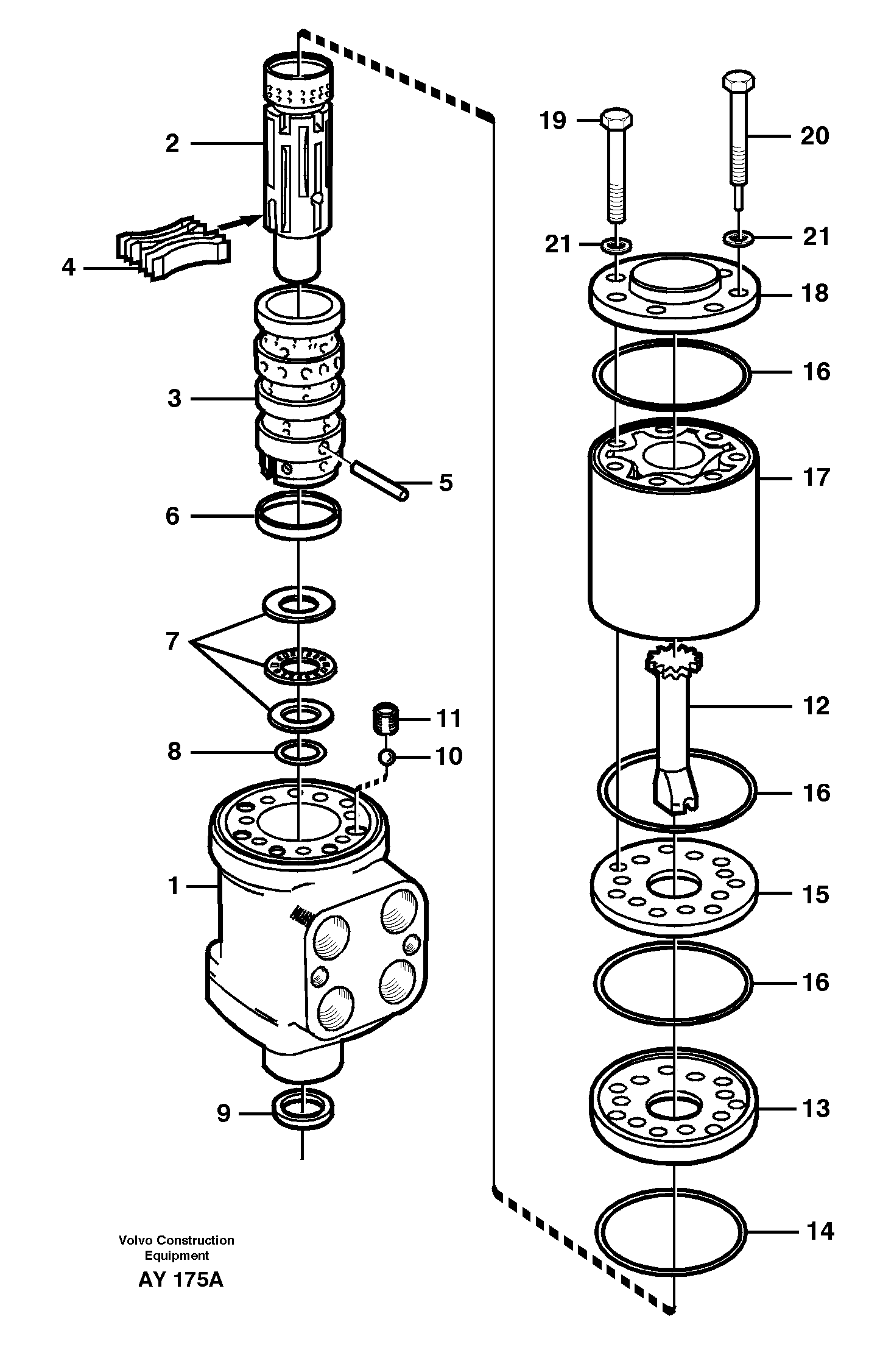 Steering unit — volvo parts diagram