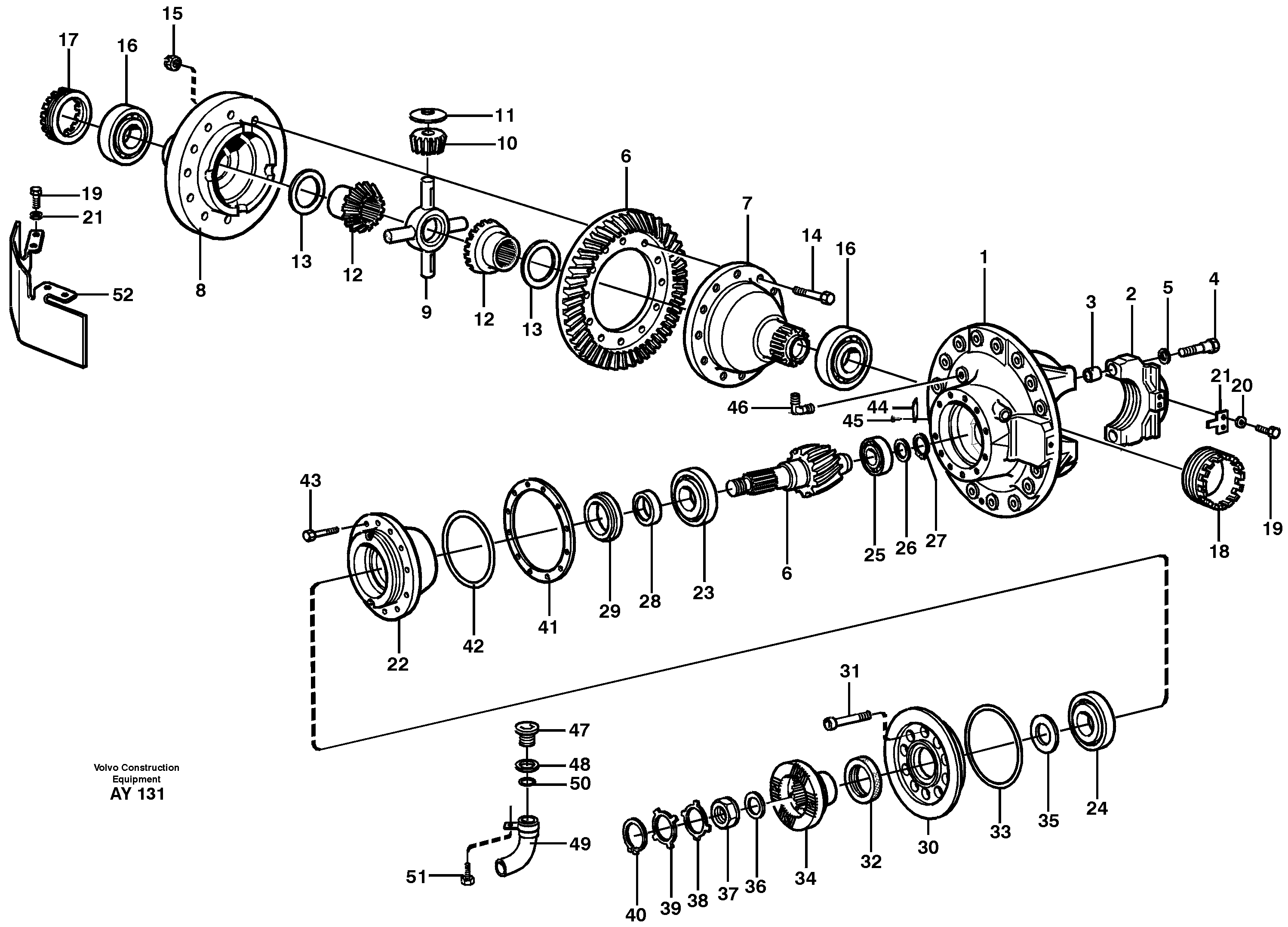 Final drive, rear AWB 41, 23877 — volvo parts diagram