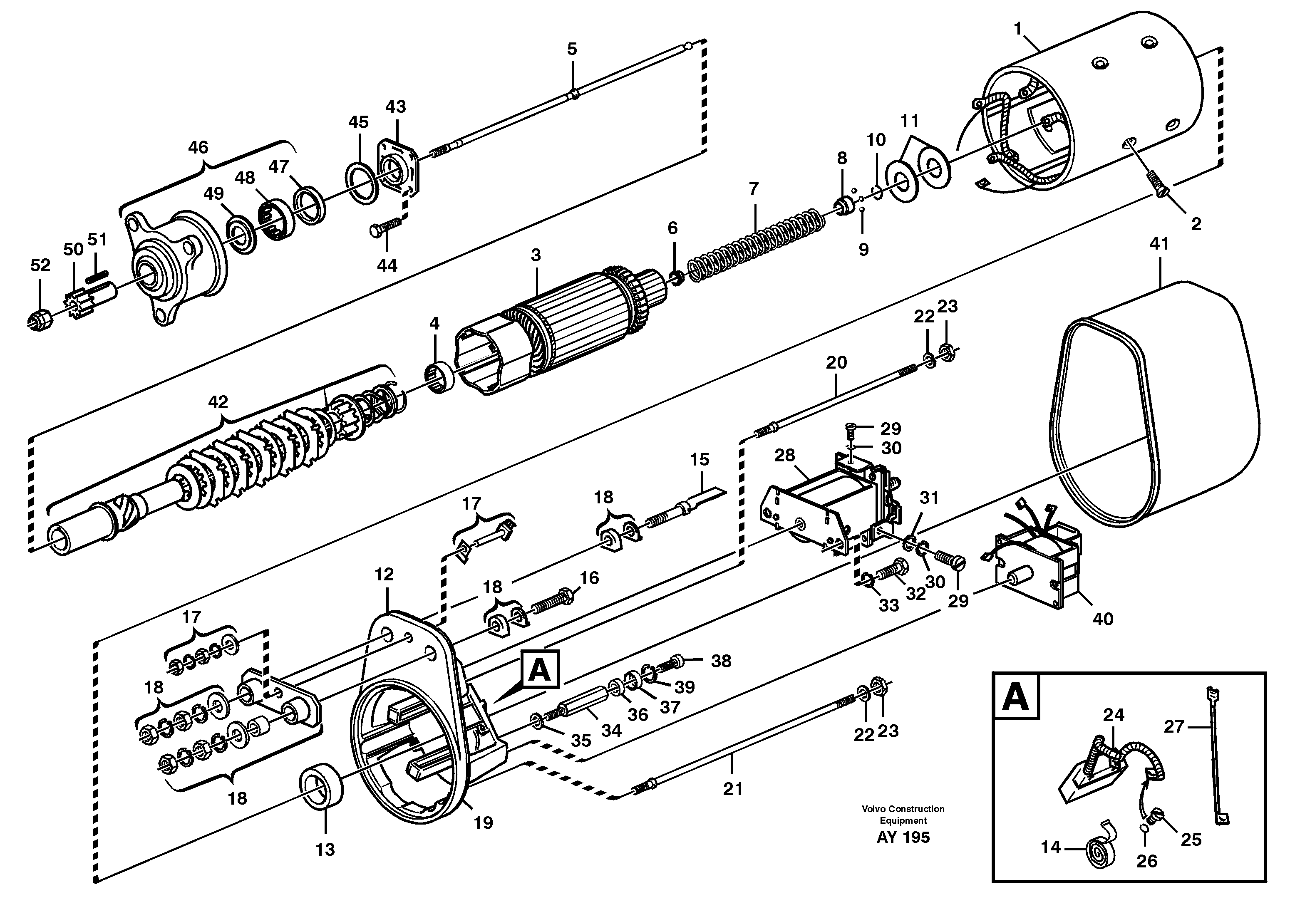Starter motor — volvo parts diagram