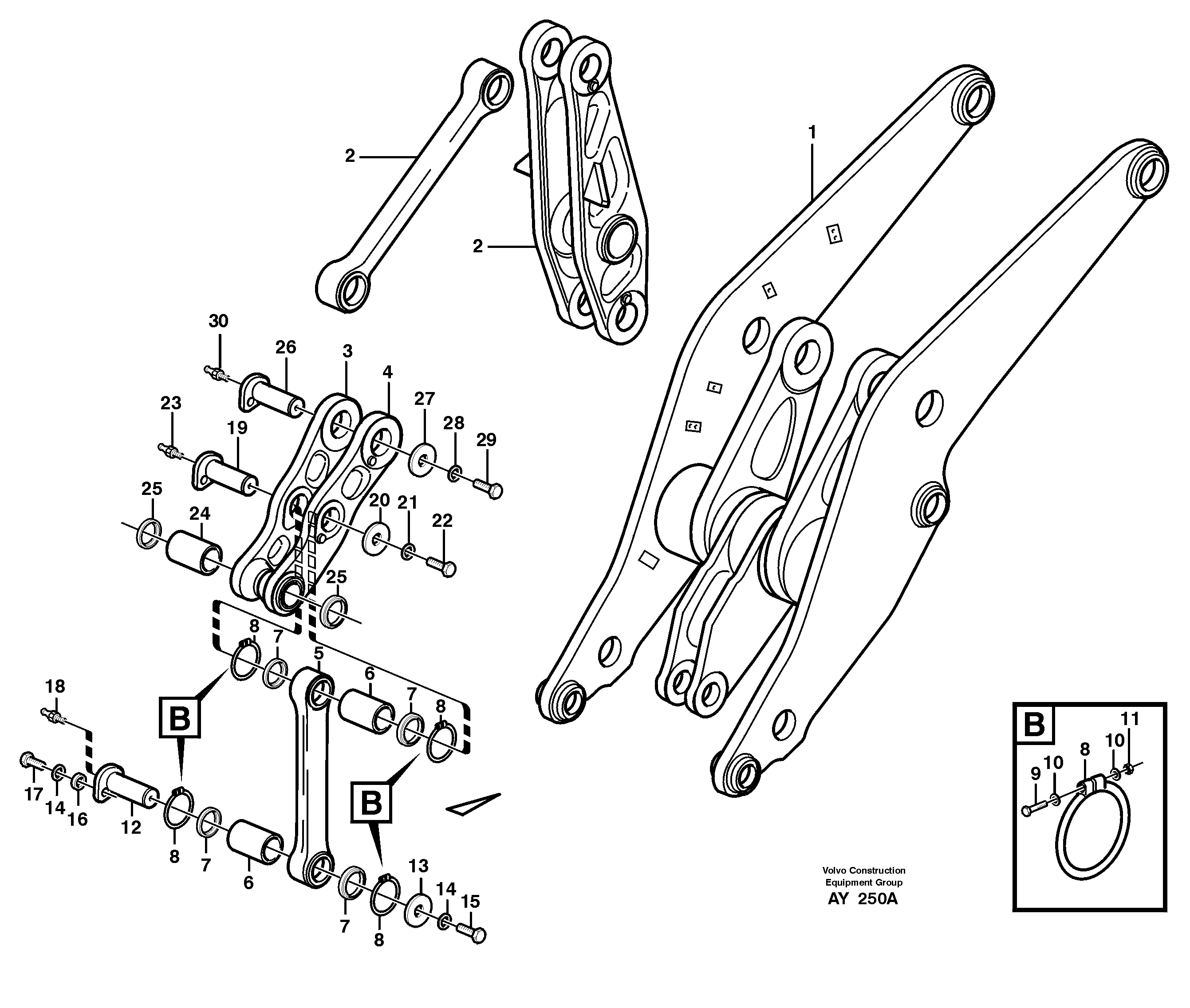 Forward links with fitting parts — volvo parts diagram