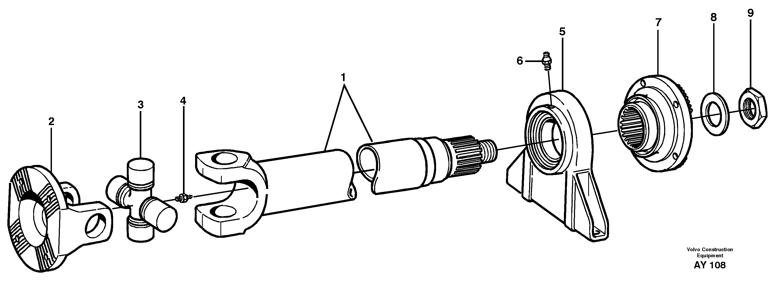 Propeller shaft — volvo parts diagram