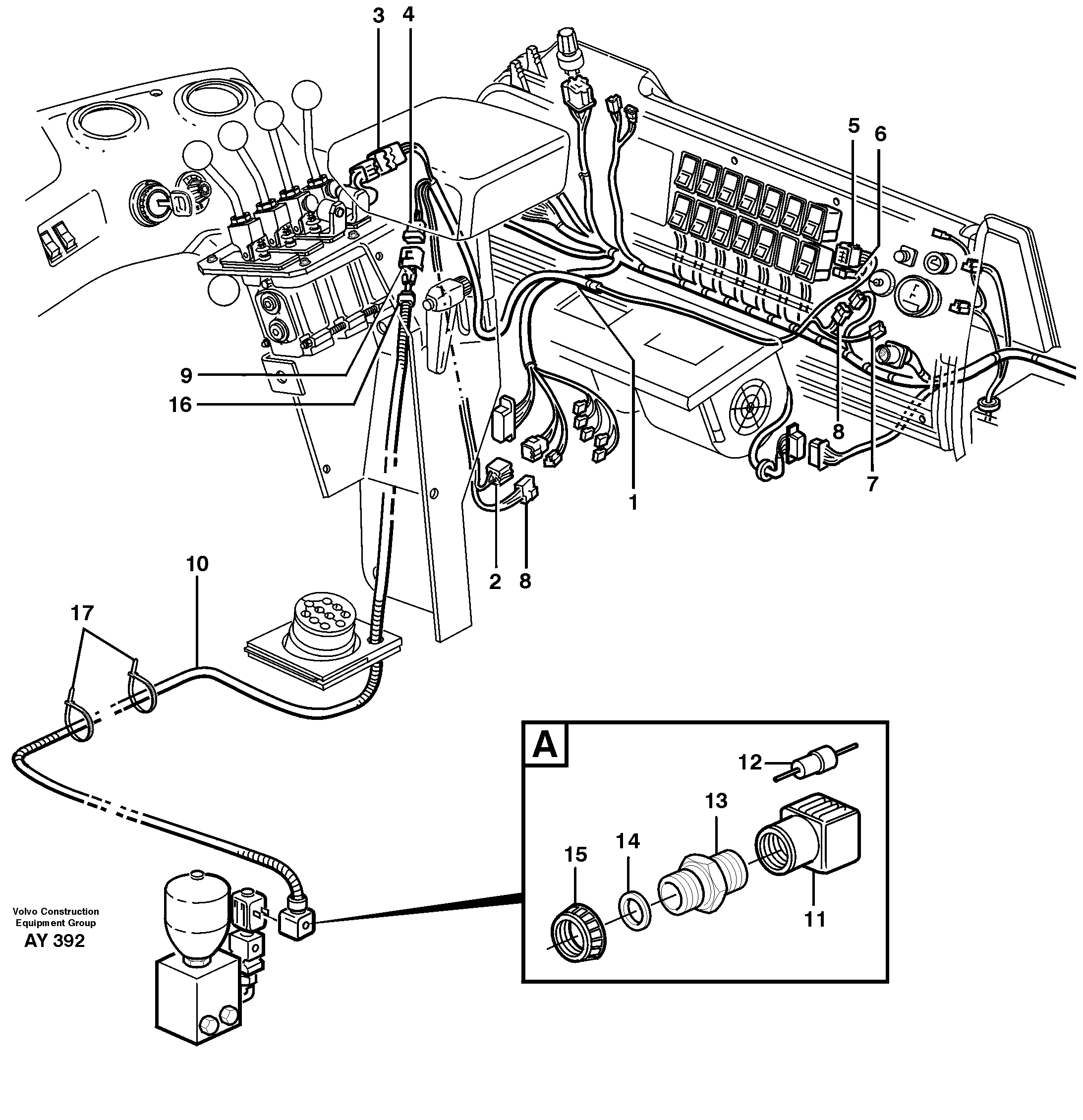 Cable harness for 3rd and 4th function.  93573 — volvo parts diagram