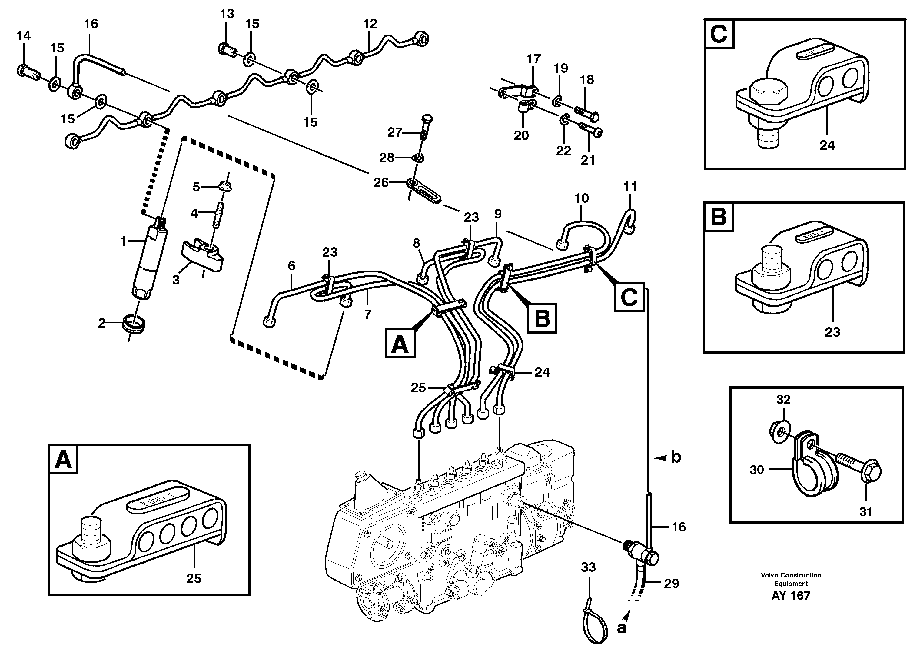 Fuel lines, injectors — volvo parts diagram