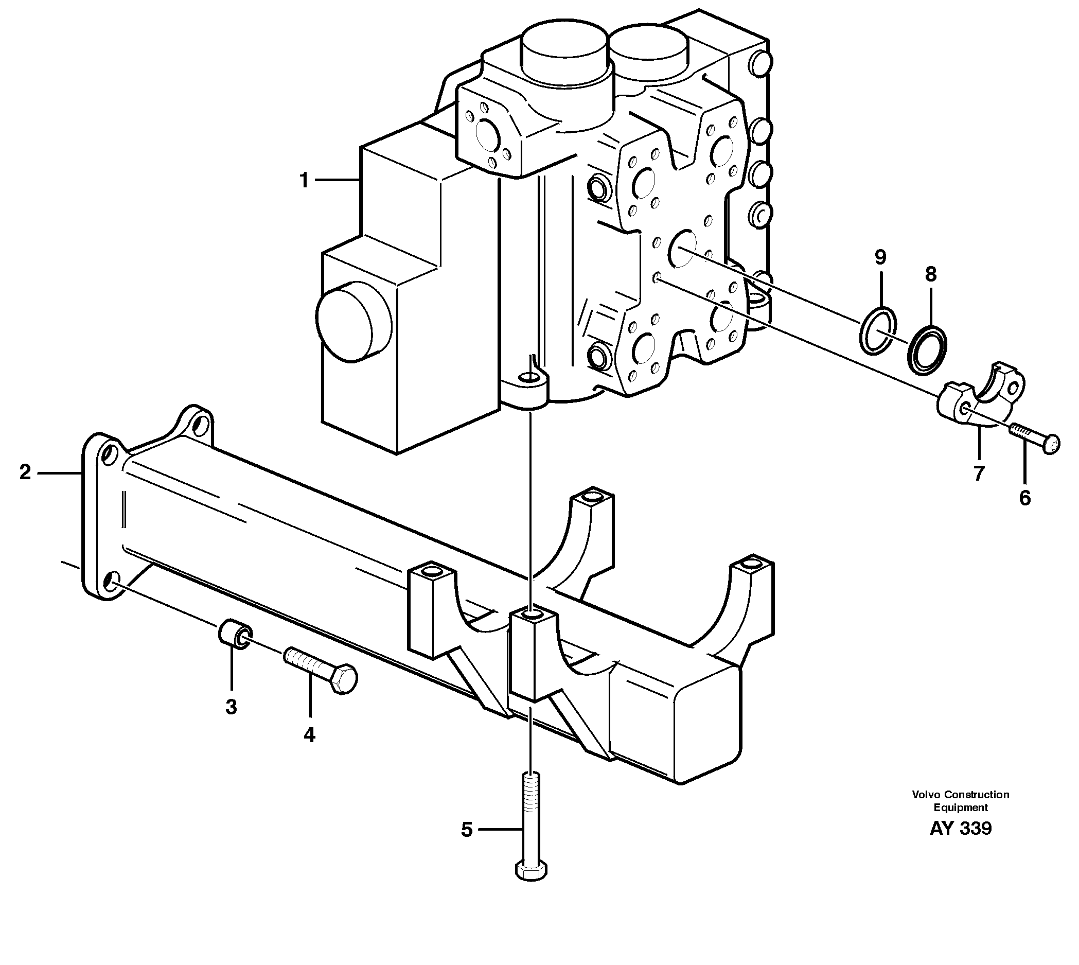 Control valve with fitting parts. — volvo parts diagram
