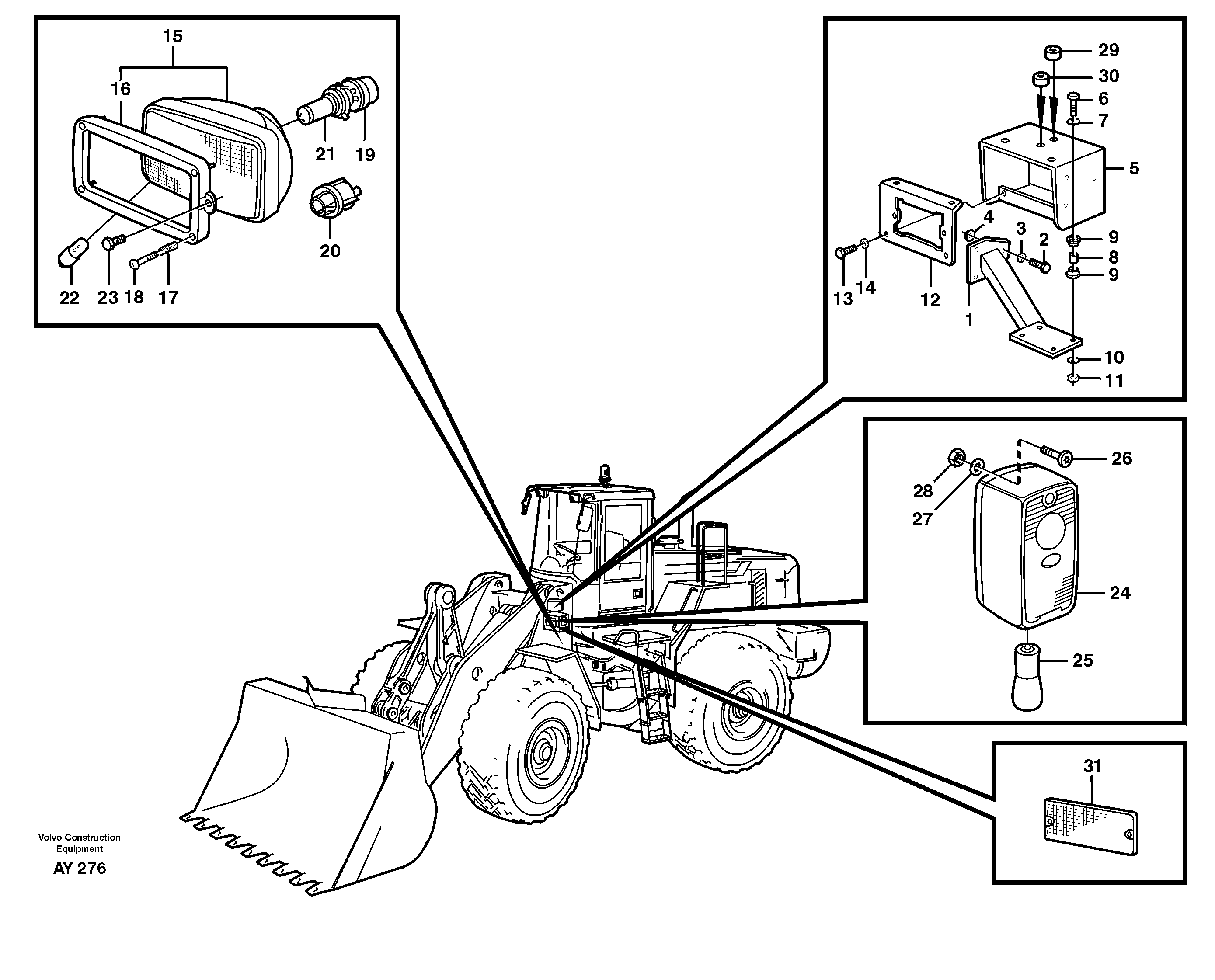 Lighting, front — volvo parts diagram