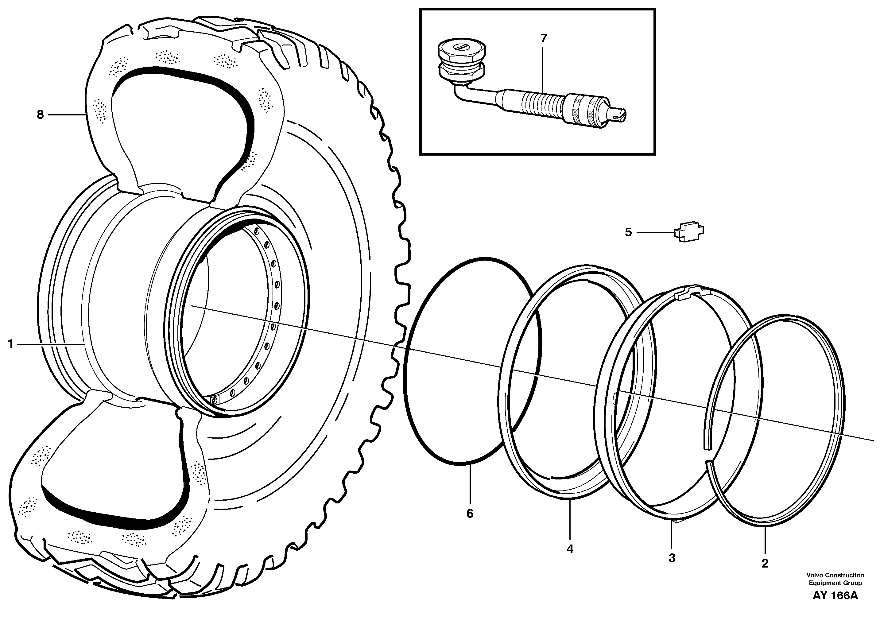 Wheels 29.5R25, 29.5-25 — volvo parts diagram
