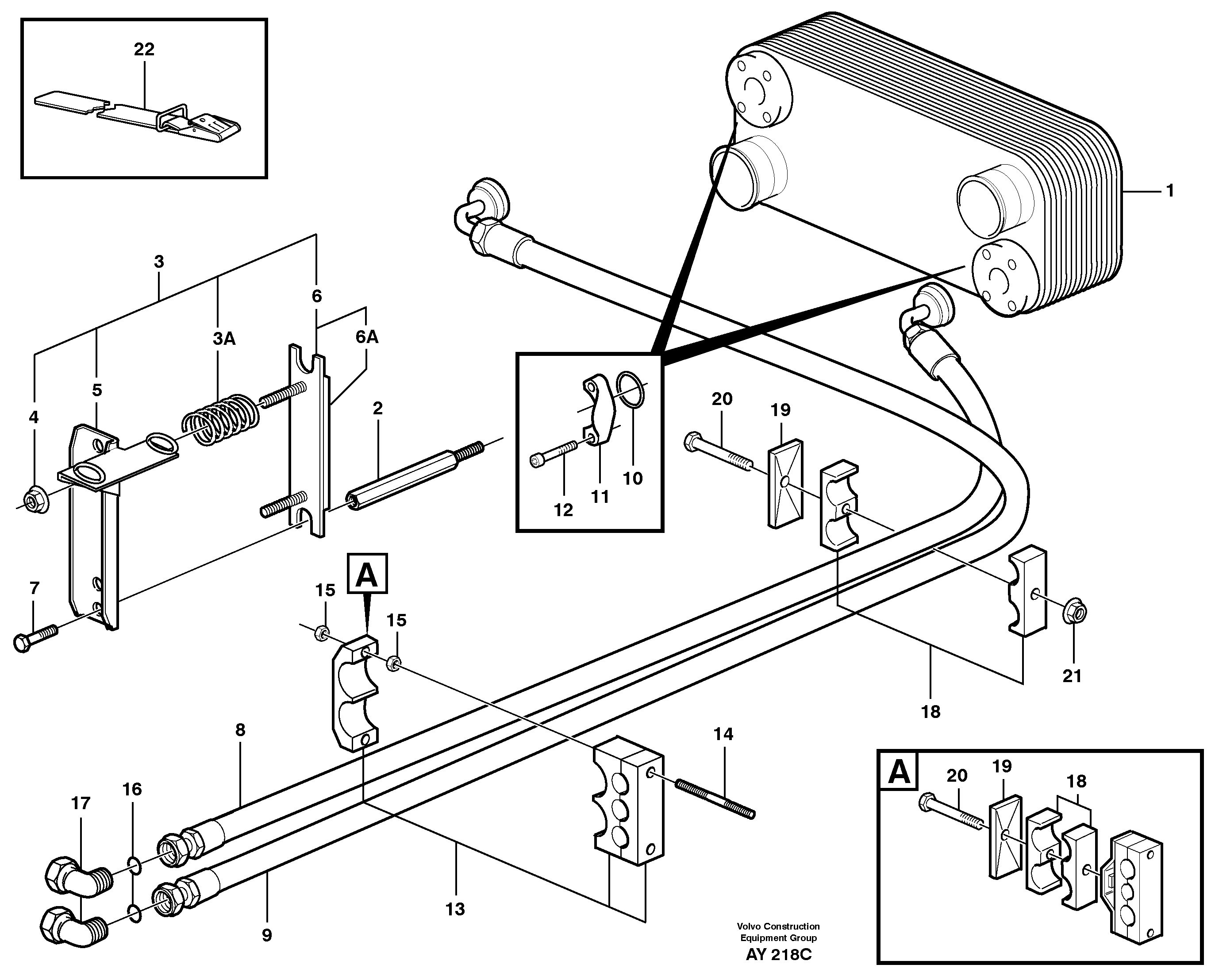 Oil cooler — volvo parts diagram