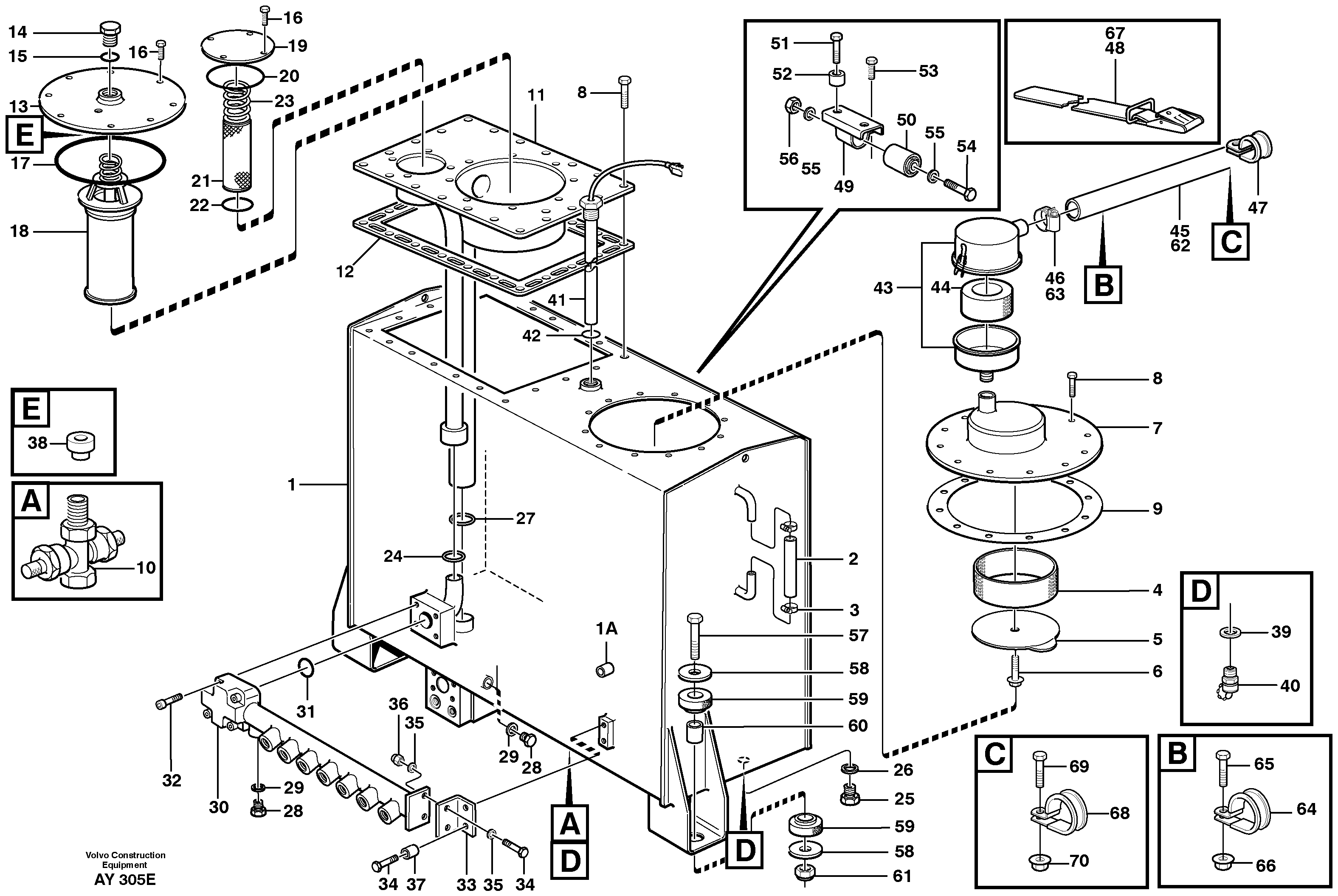 Hydraulic oil tank — volvo parts diagram