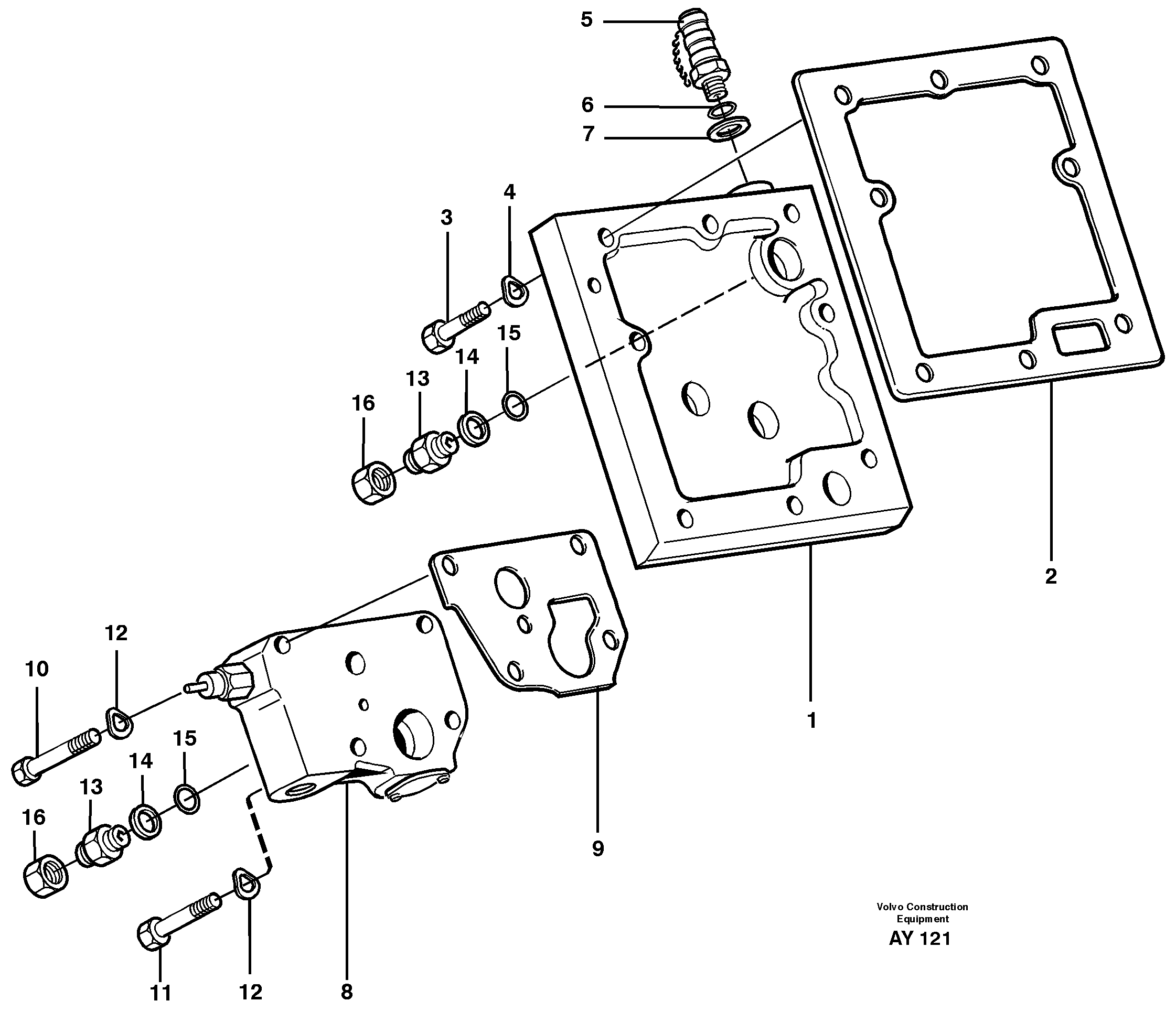 Lubricating oil valve with fitting parts  22503 — volvo parts diagram