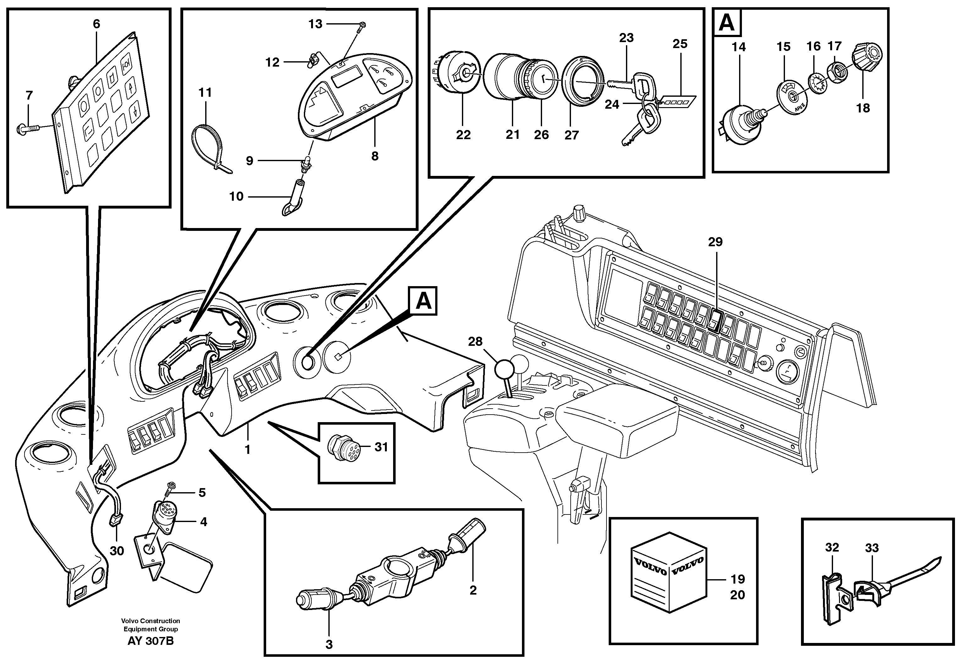 Instrument panel — volvo parts diagram
