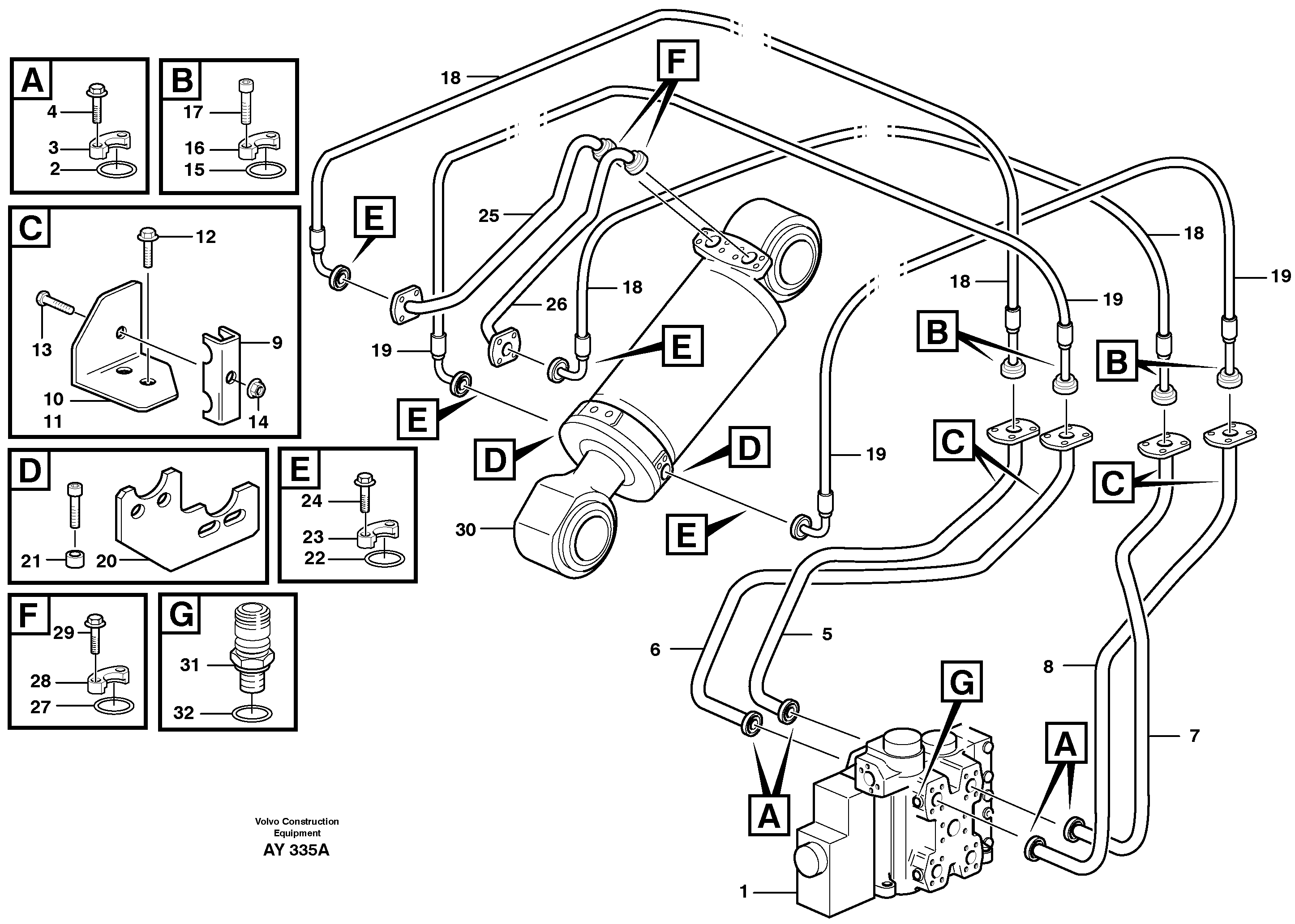 Hydraulic system, tilt function — volvo parts diagram