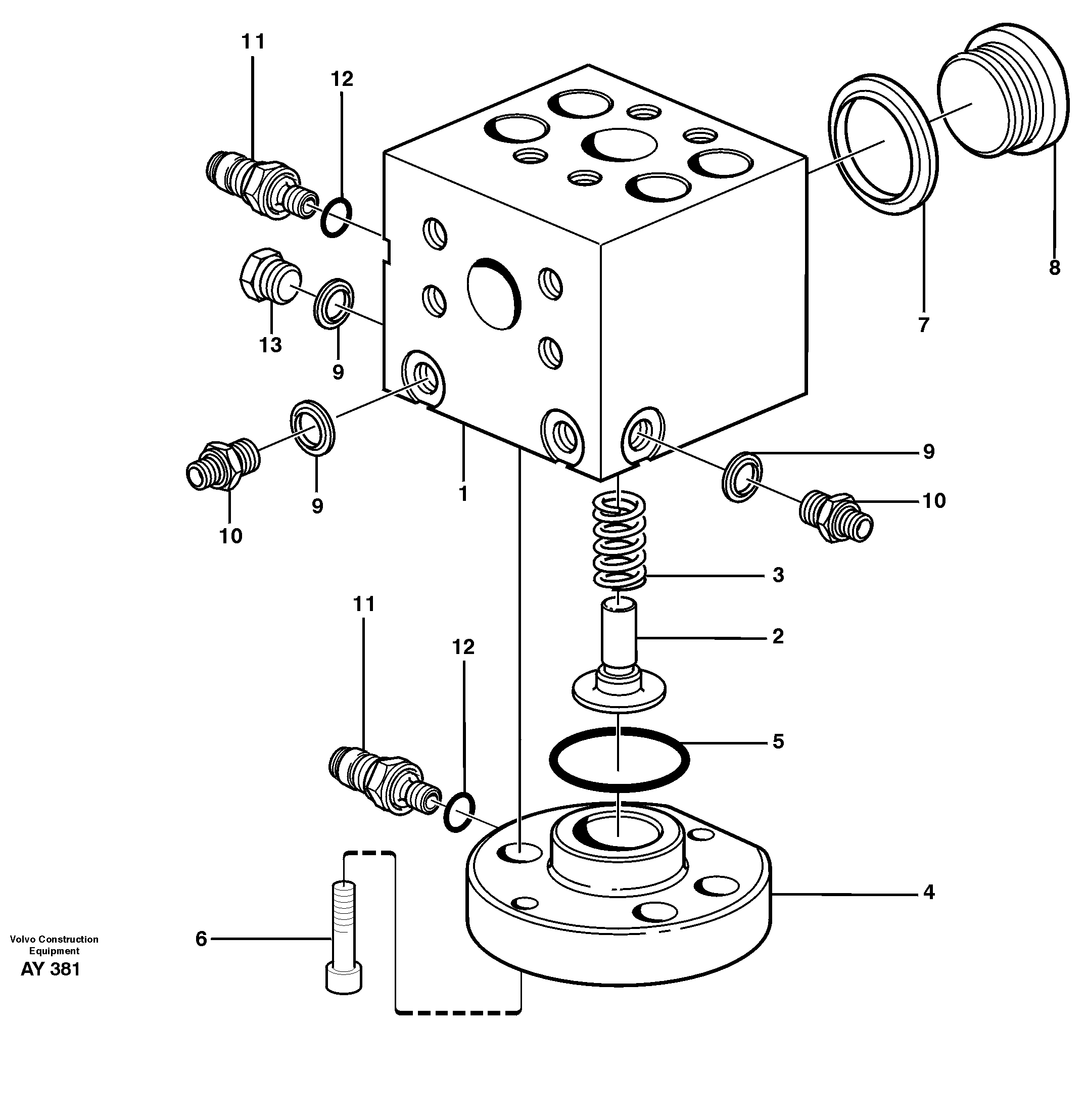 Connecting block — volvo parts diagram