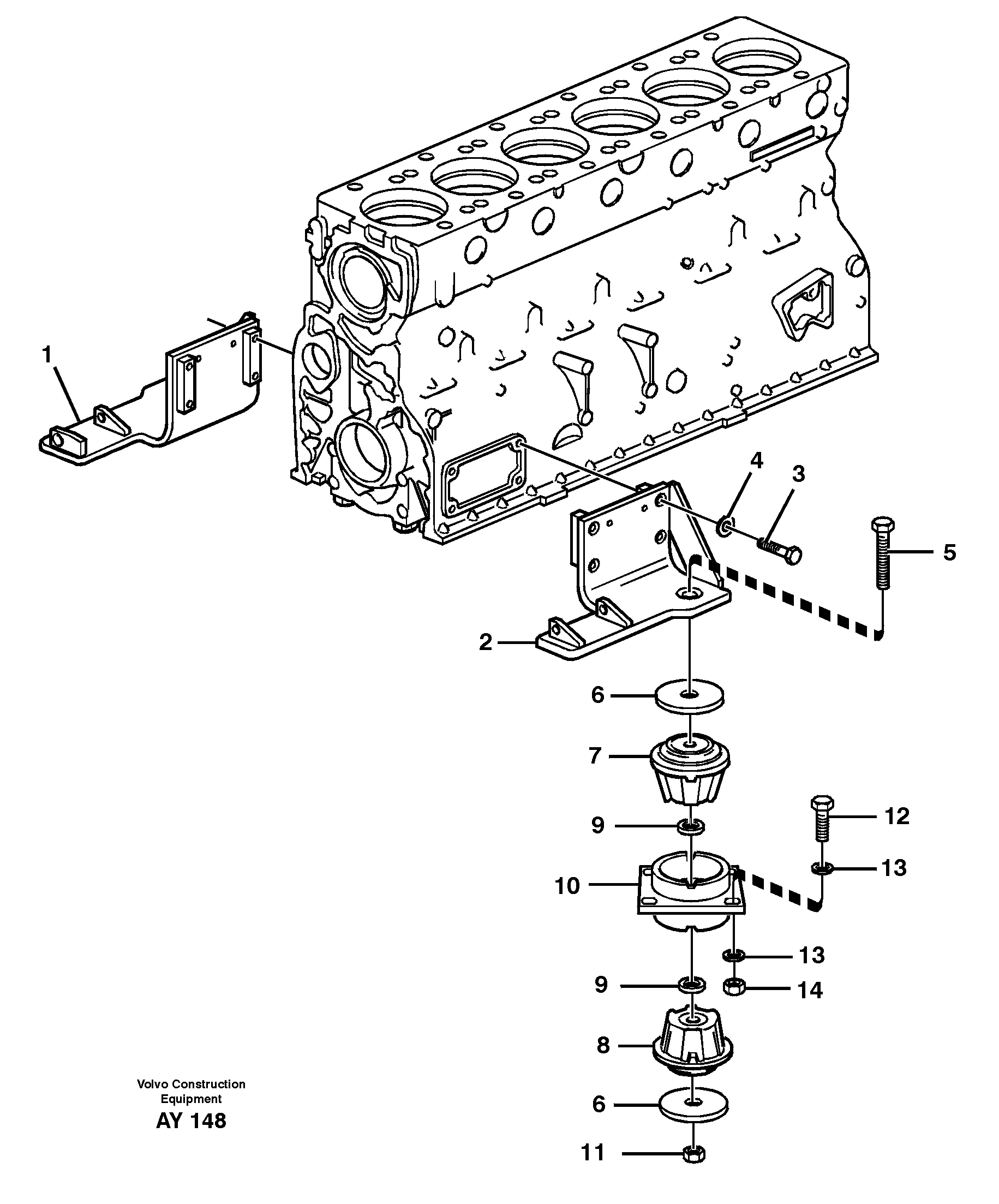 Engine mounting — volvo parts diagram