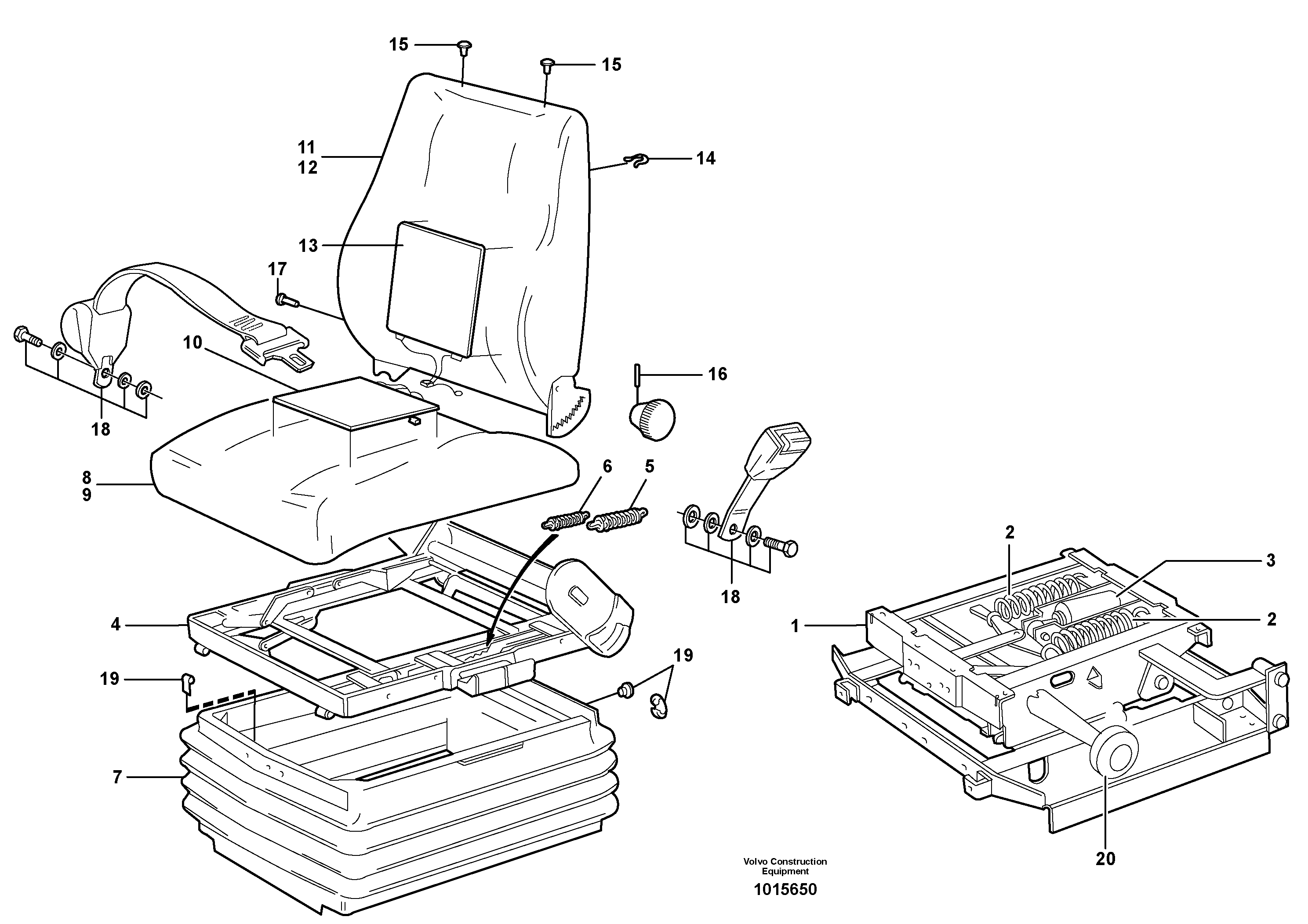 Operator's seat, ISRI.  94901, 94905 — volvo parts diagram