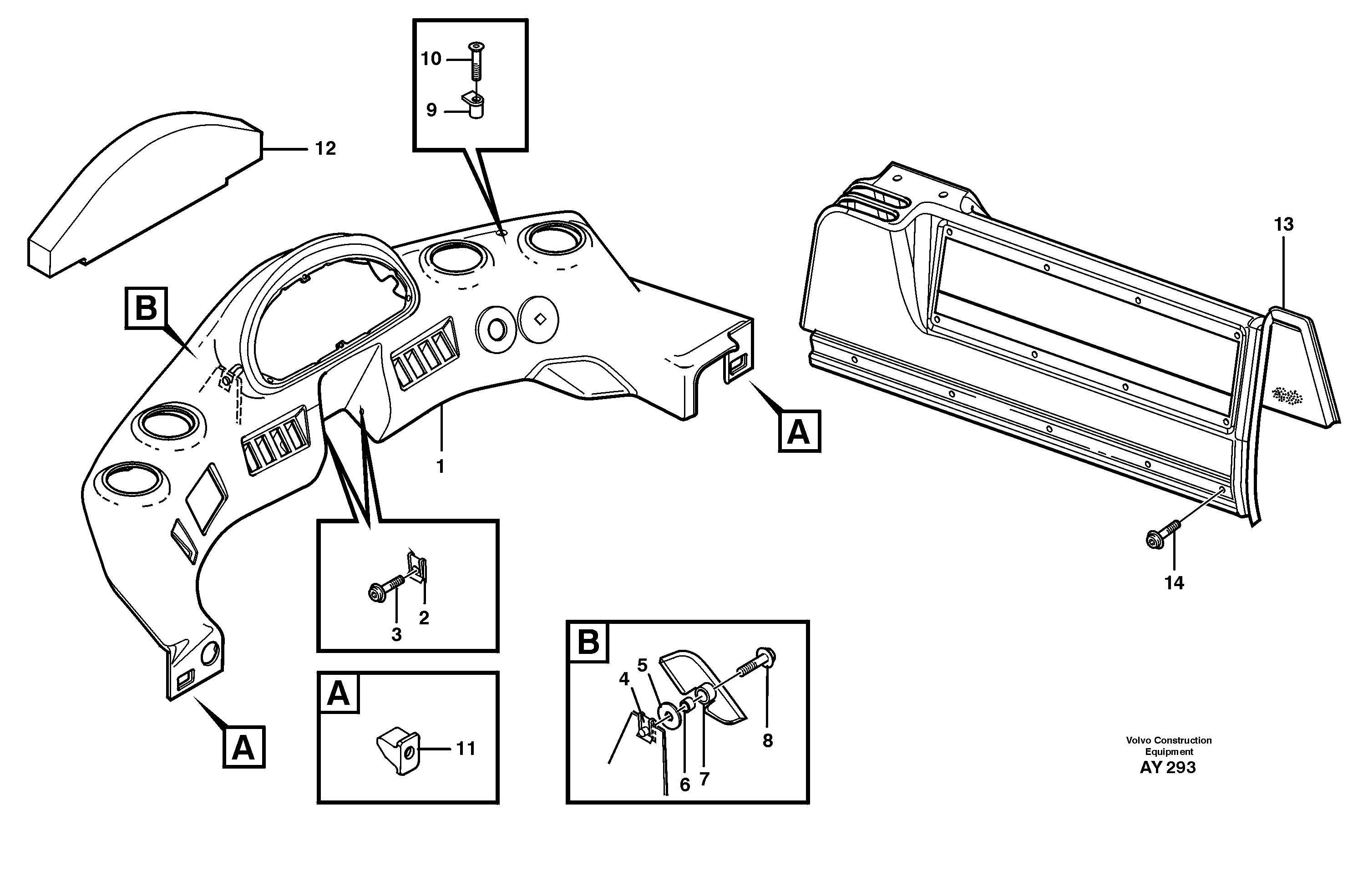 Instrument panel — volvo parts diagram