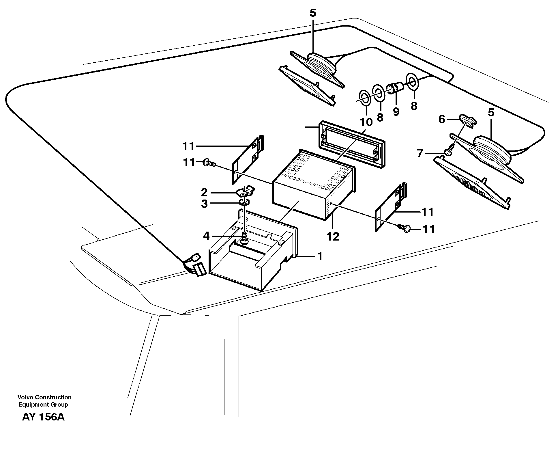 Radio bracket 80518, 80390 — volvo parts diagram