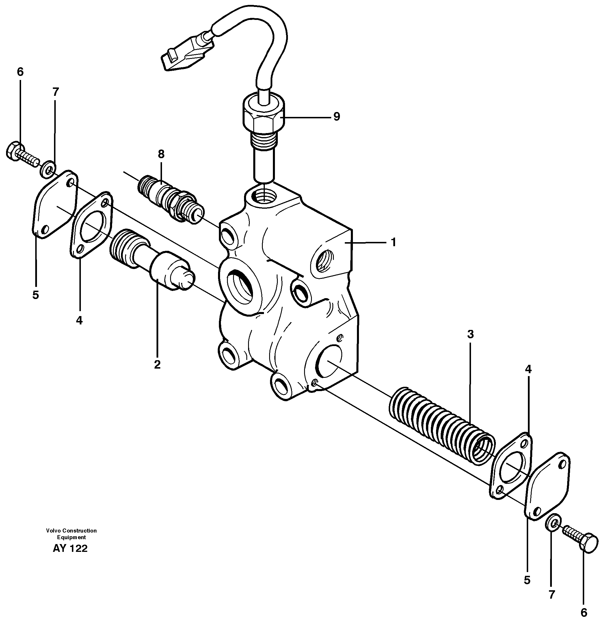 Lubricating oil valve  22503 — volvo parts diagram