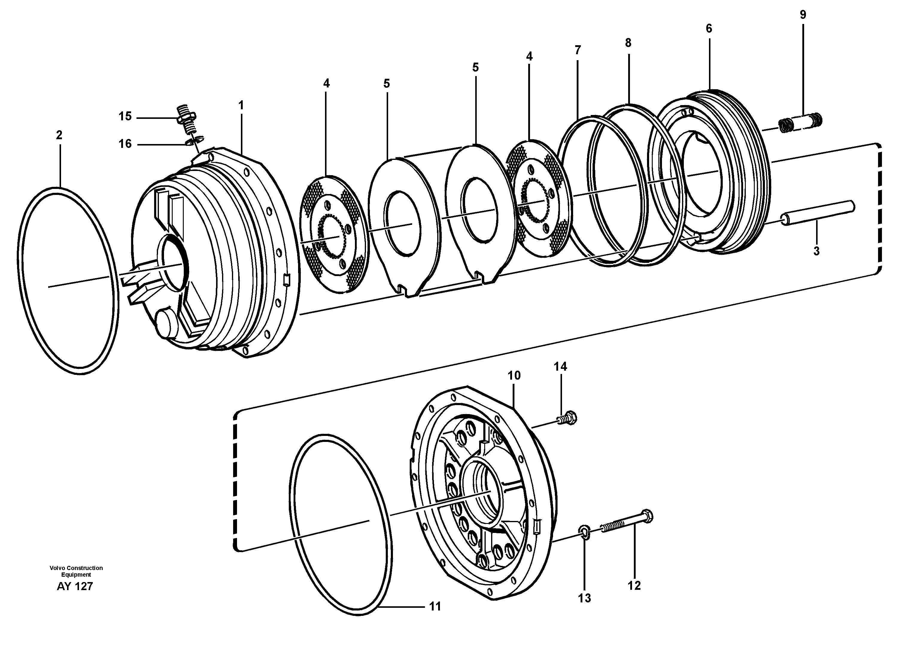 Parking brake 22503 — volvo parts diagram