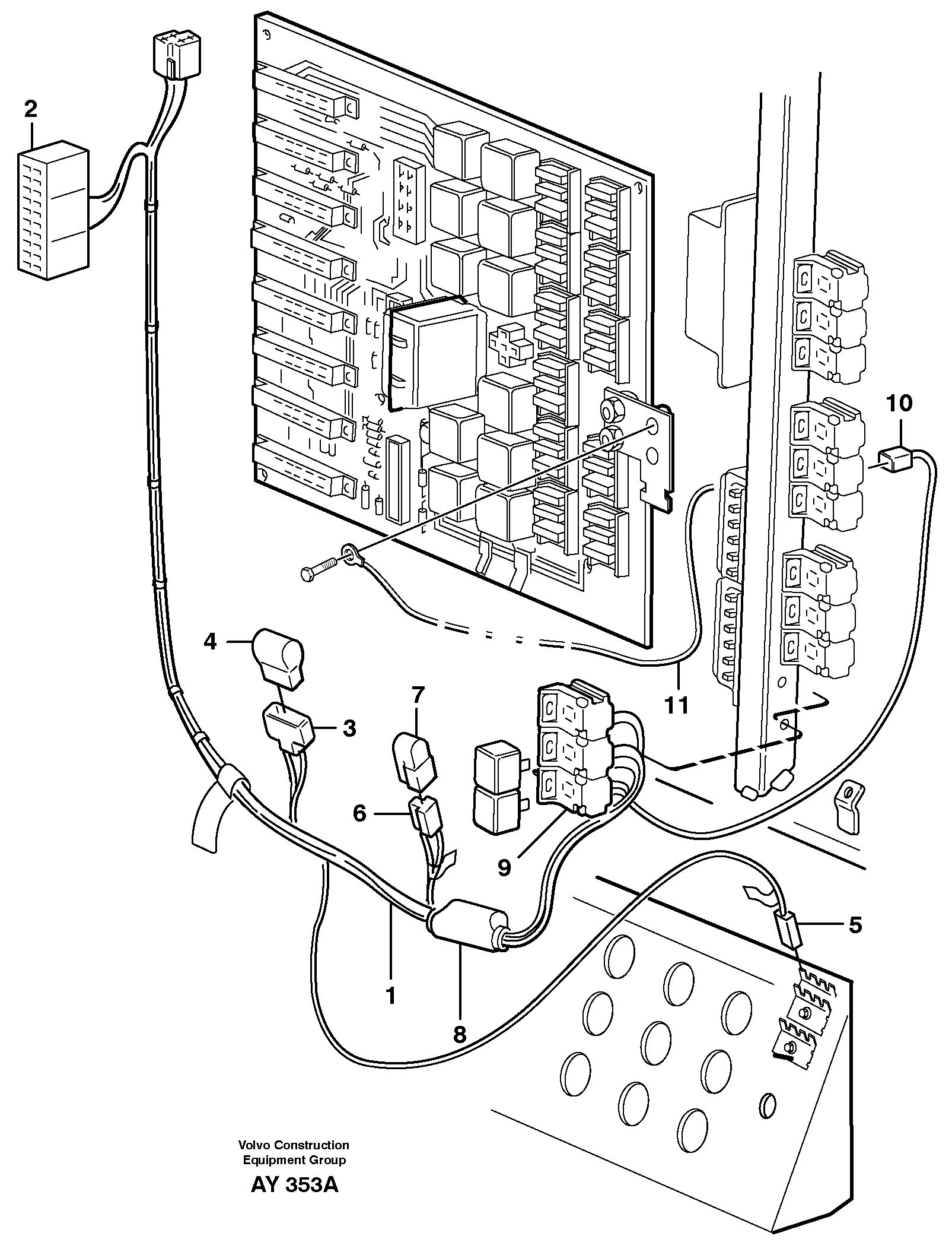 Cable harness, air conditioning. Cab.  93584 — volvo parts diagram