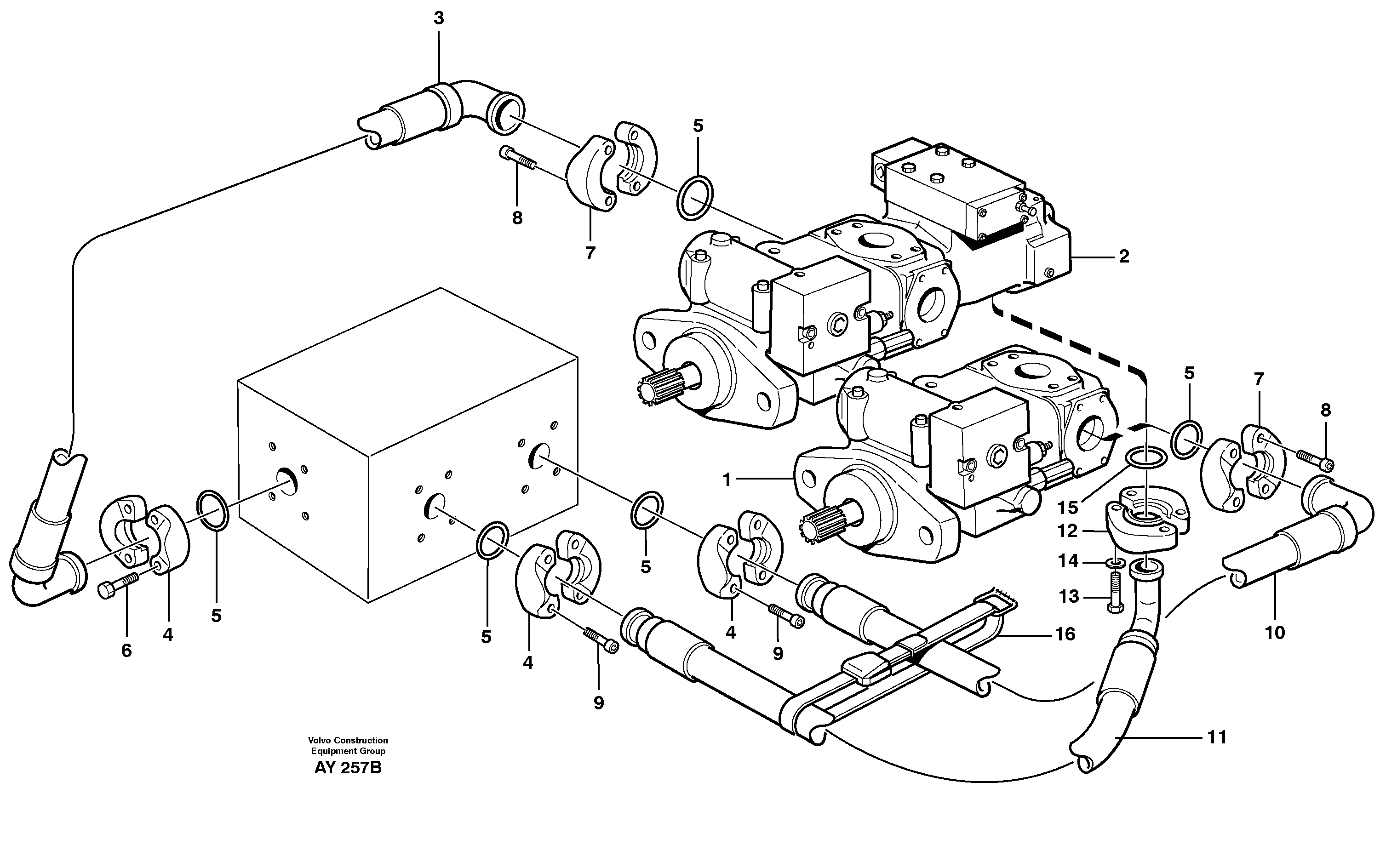 Hydraulic system, suction line — volvo parts diagram