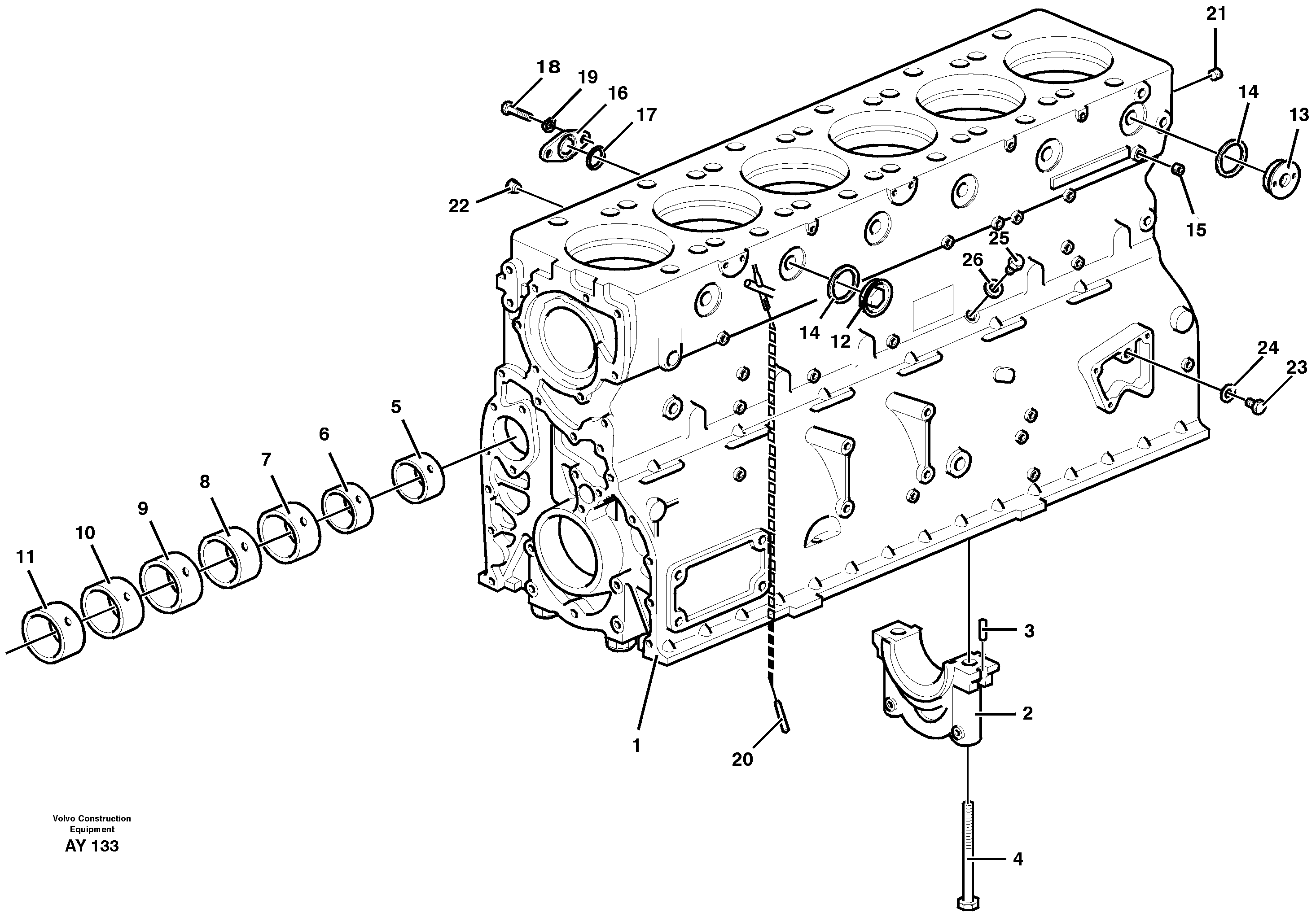 Cylinder block — volvo parts diagram