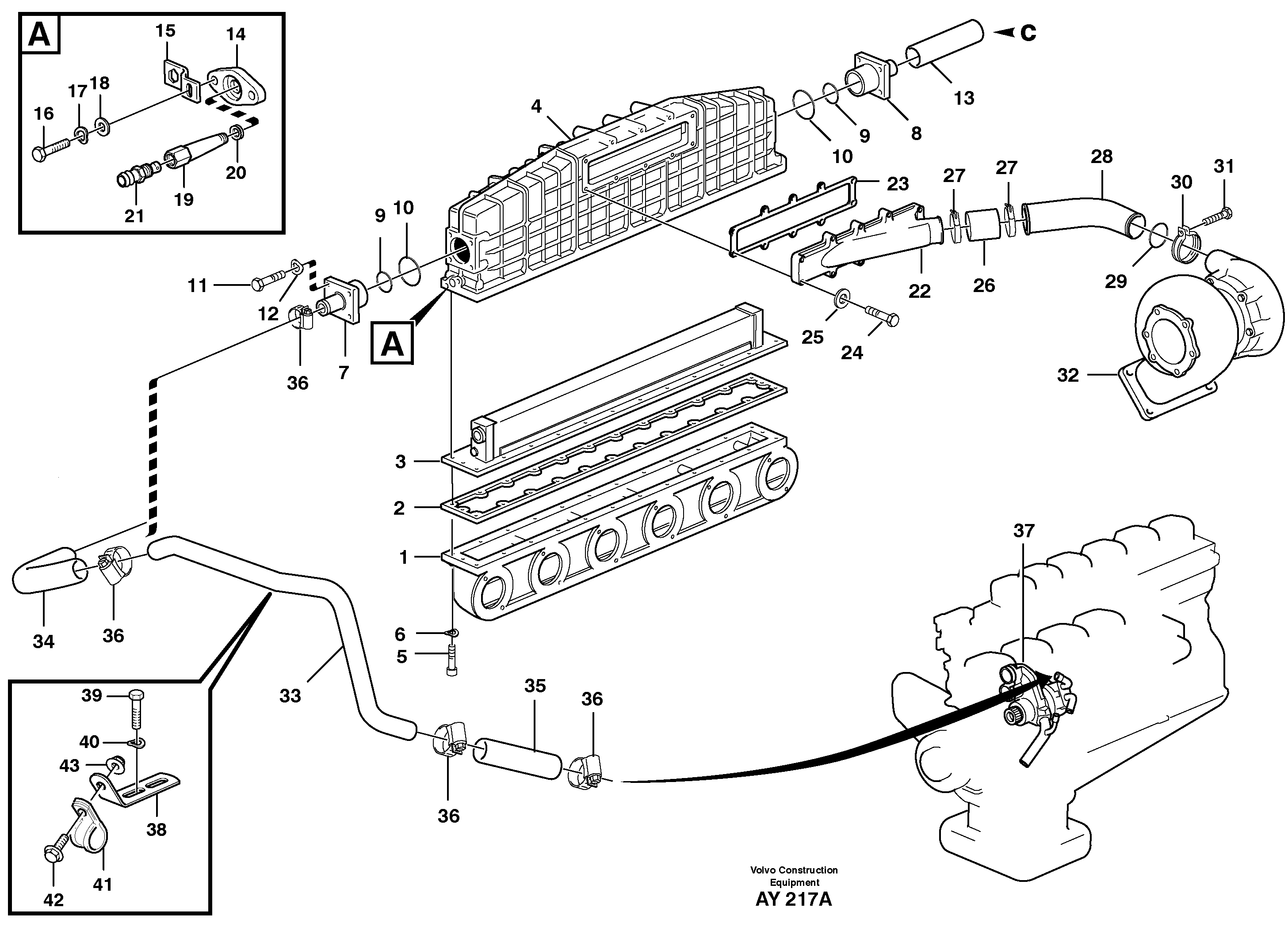 Intercooler — volvo parts diagram