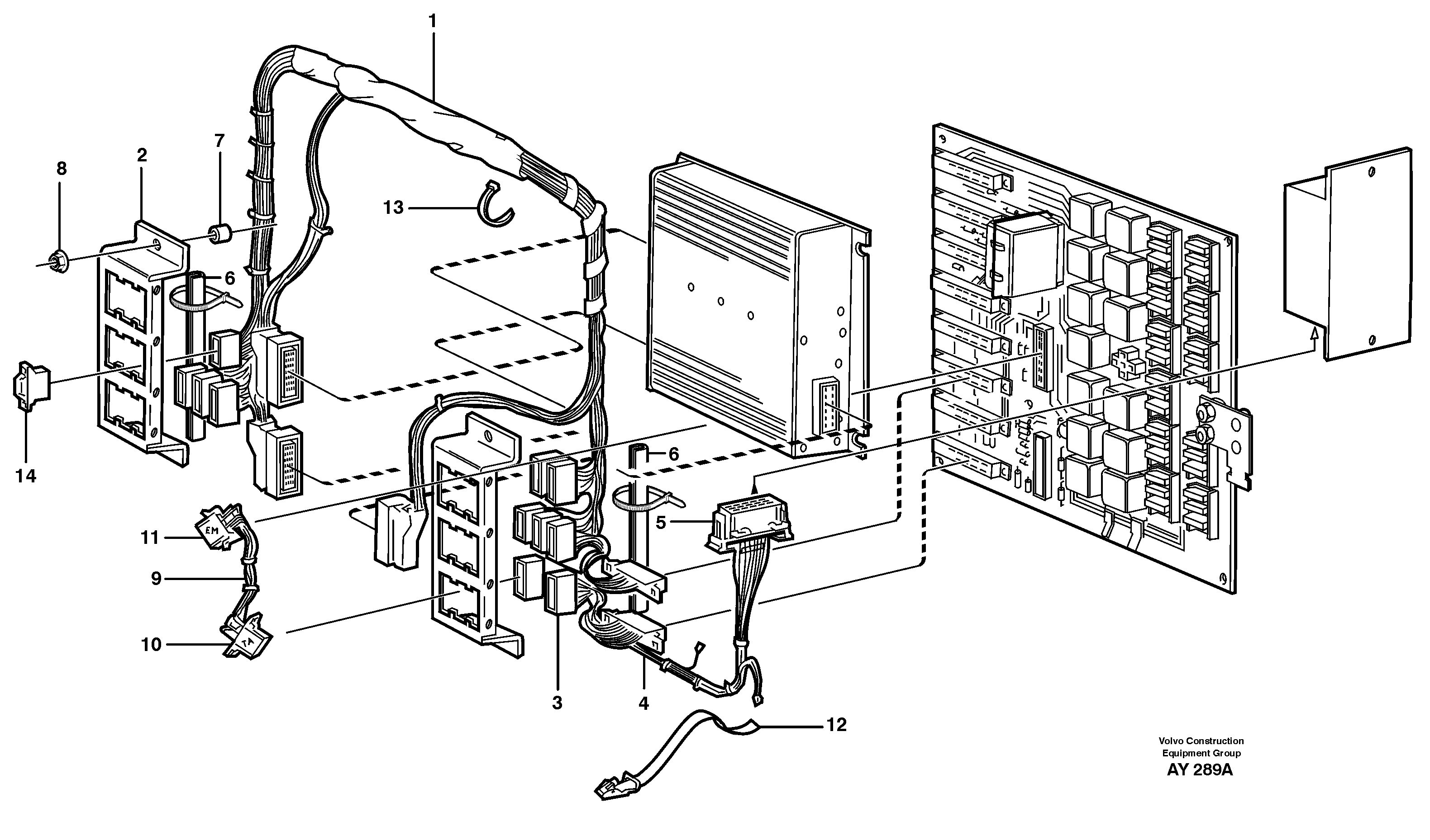 Electrical distribut.unitand cable harness — volvo parts diagram